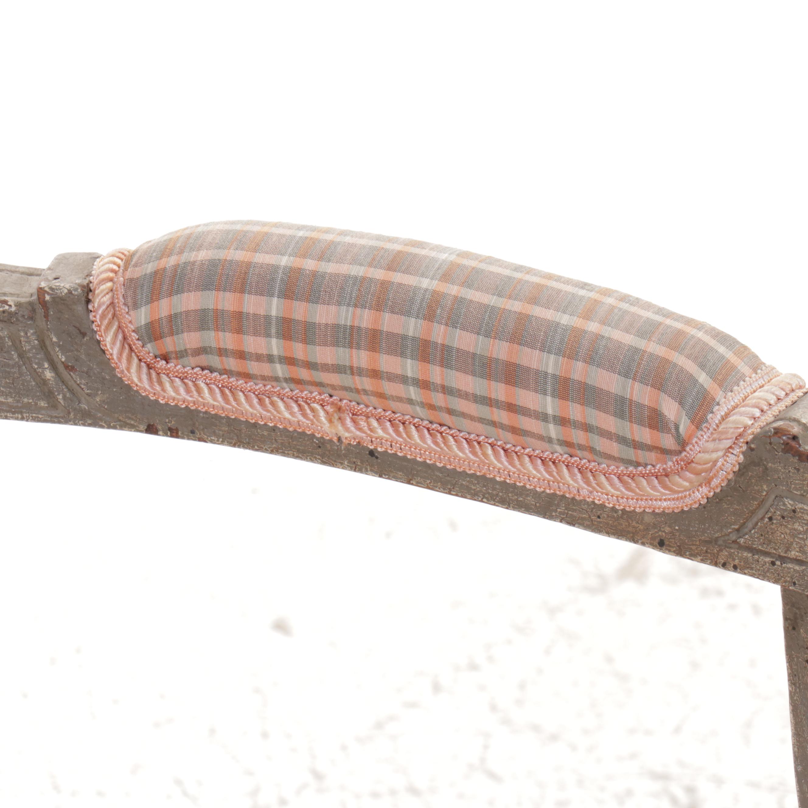 Pair of Louis XVI Style Upholstered Fauteuils