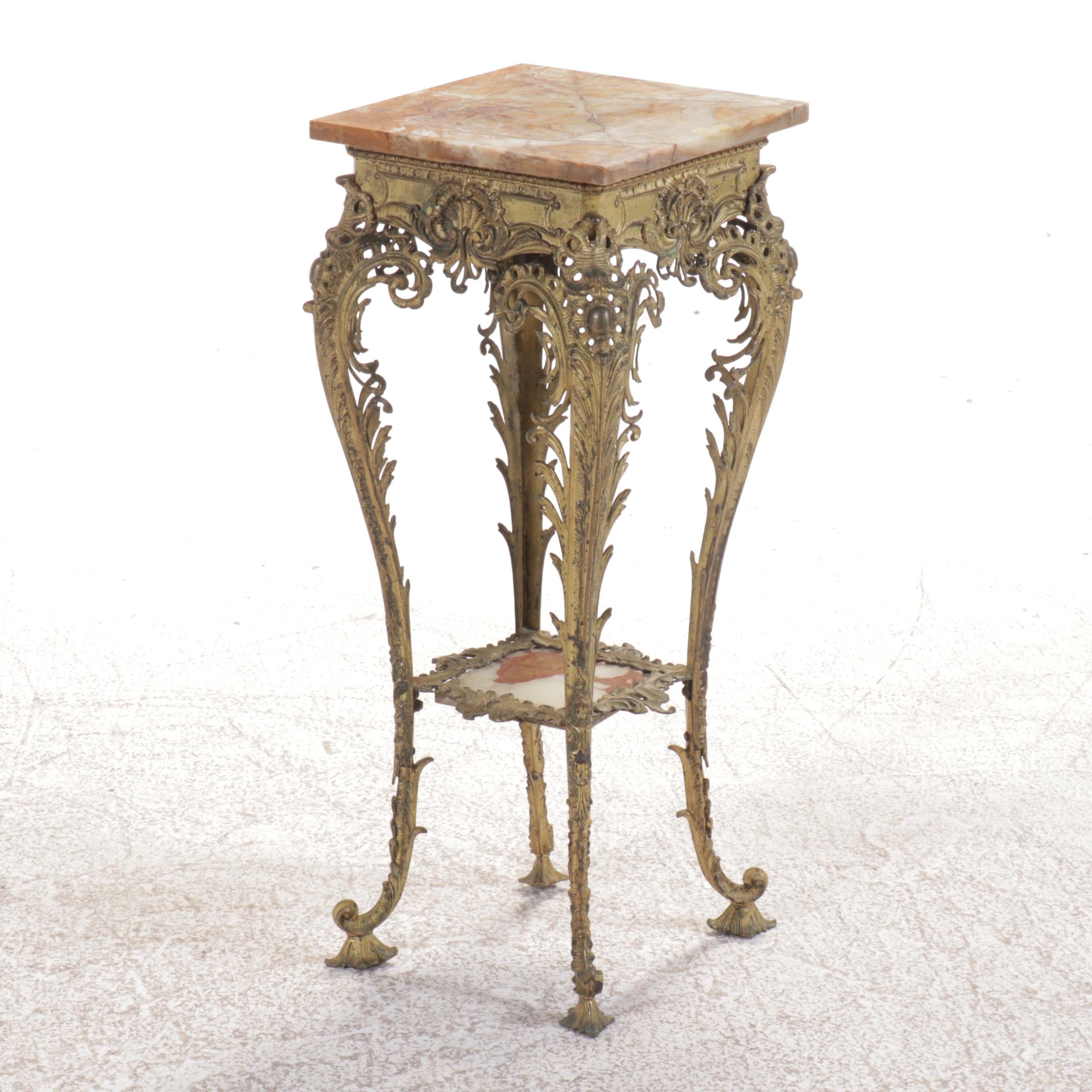 Louis XV Style Gilt Stand with Marble Top
