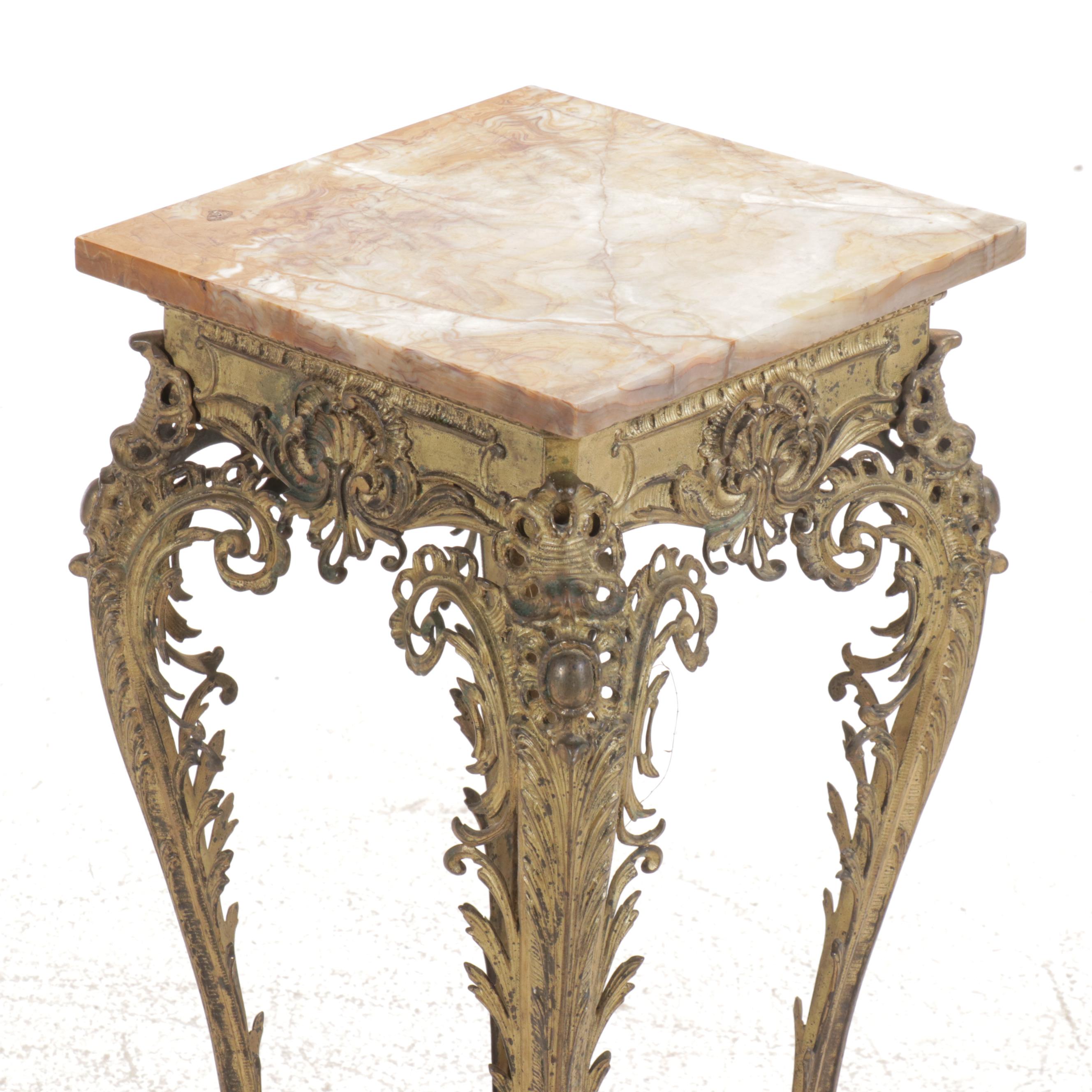 Louis XV Style Gilt Stand with Marble Top