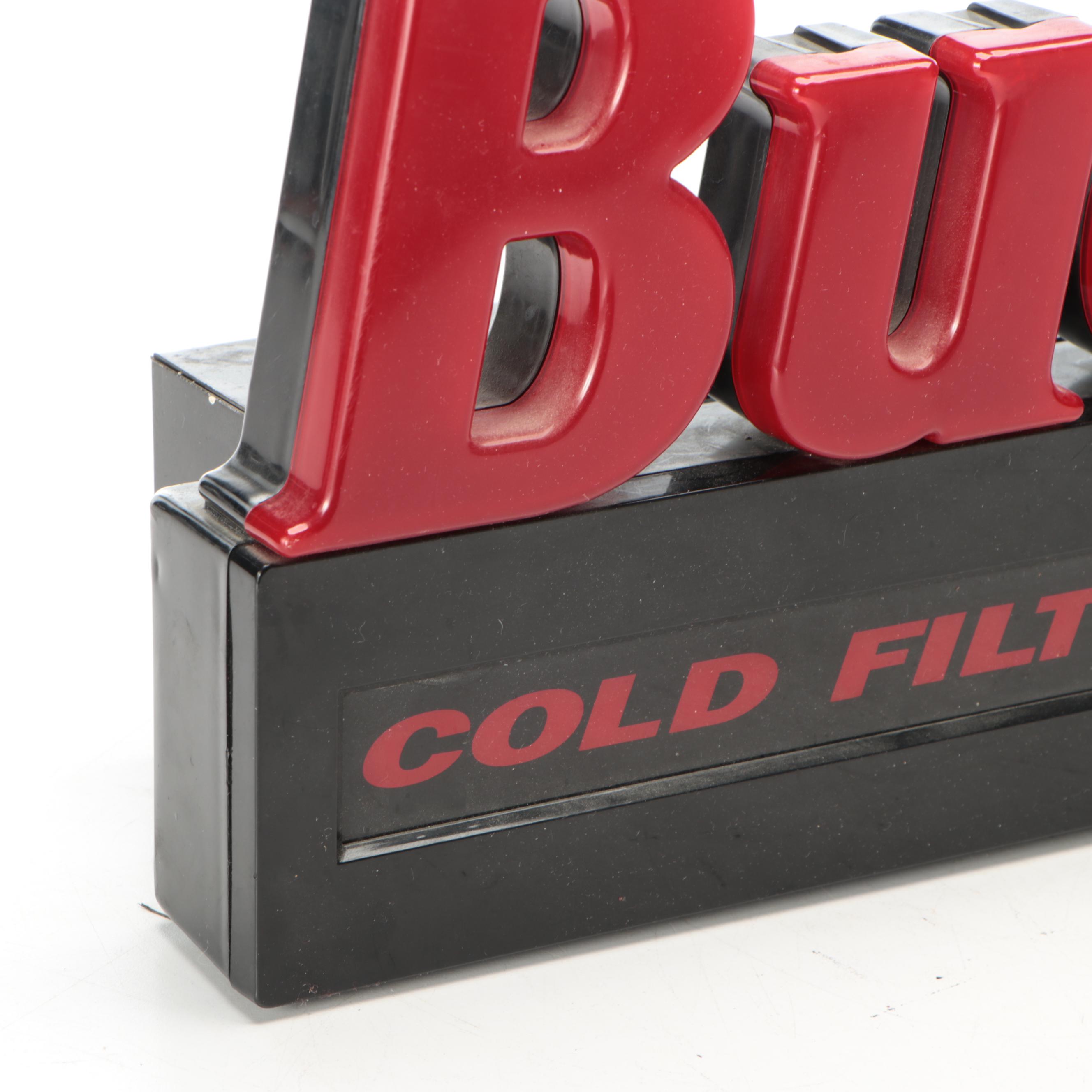Bud Dry Cold Filtered Draft Illuminated Advertising Sign, 1990s