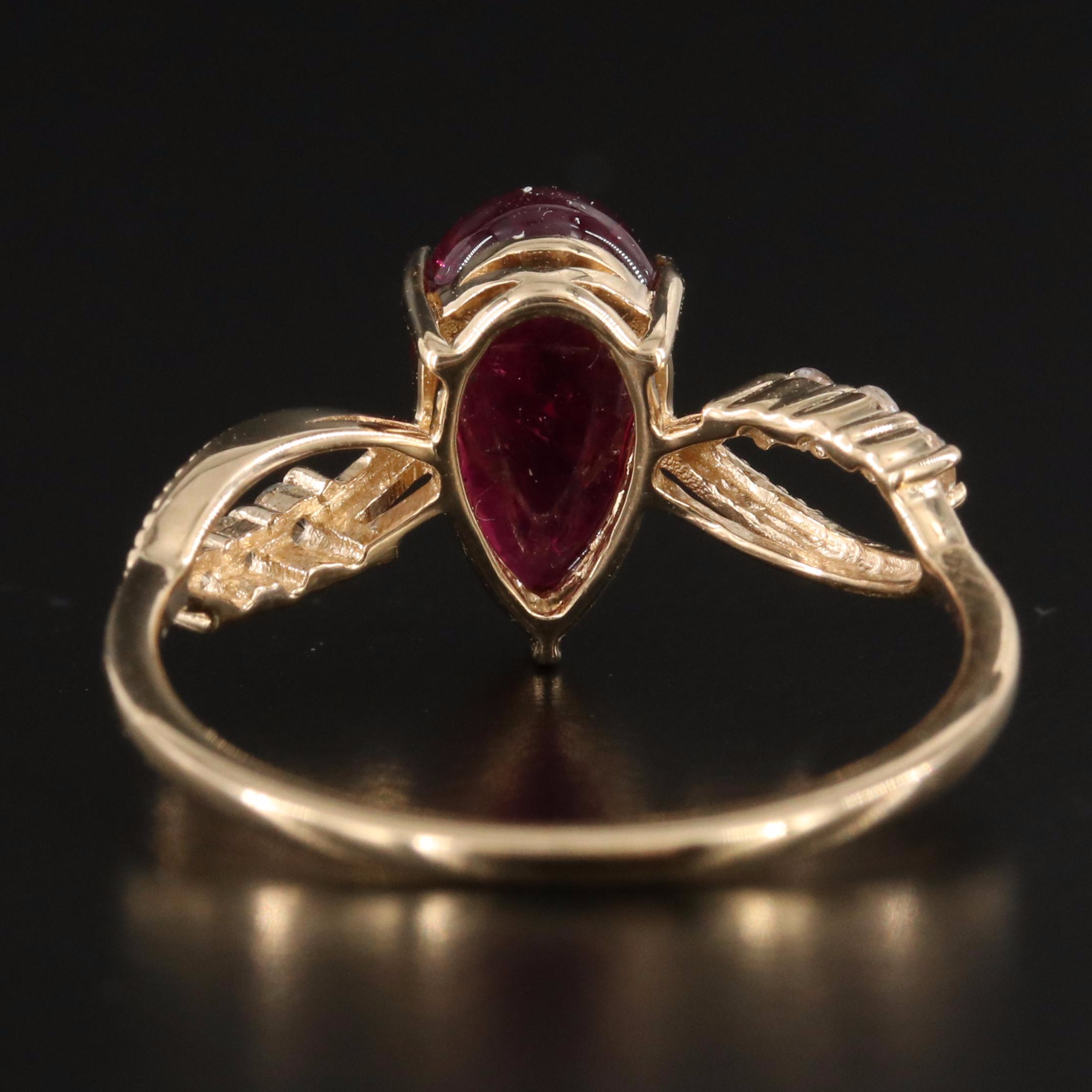 14K Tourmaline and White Sapphire Ring