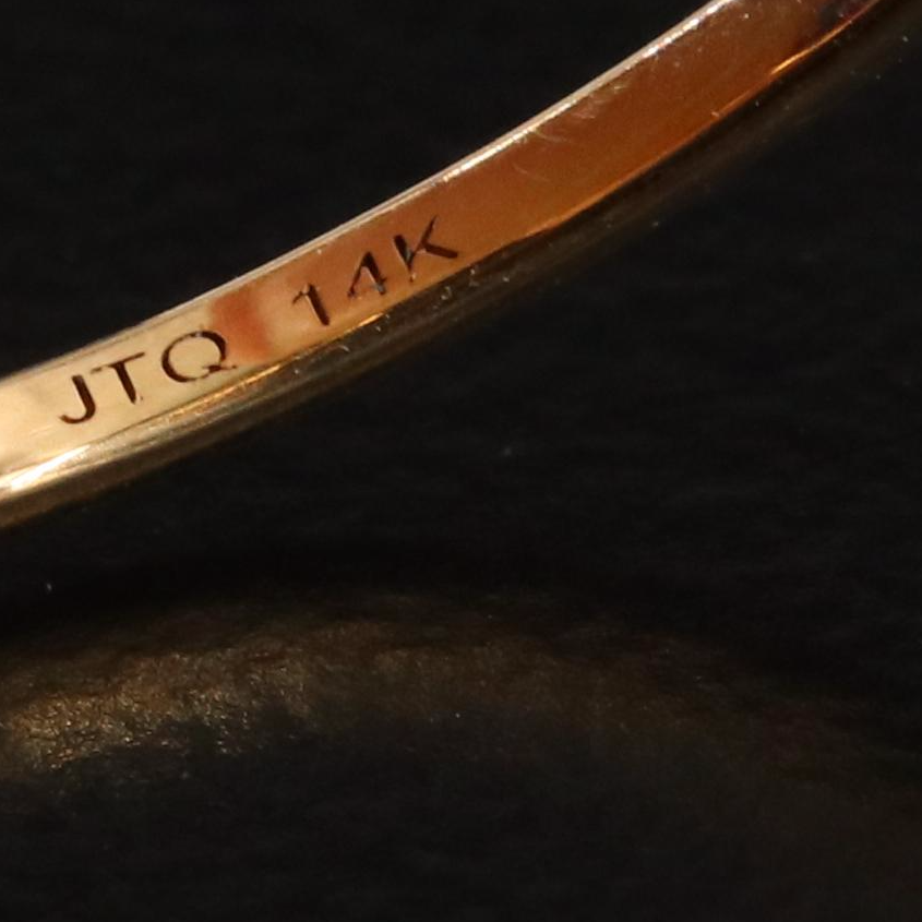 14K Tourmaline and White Sapphire Ring