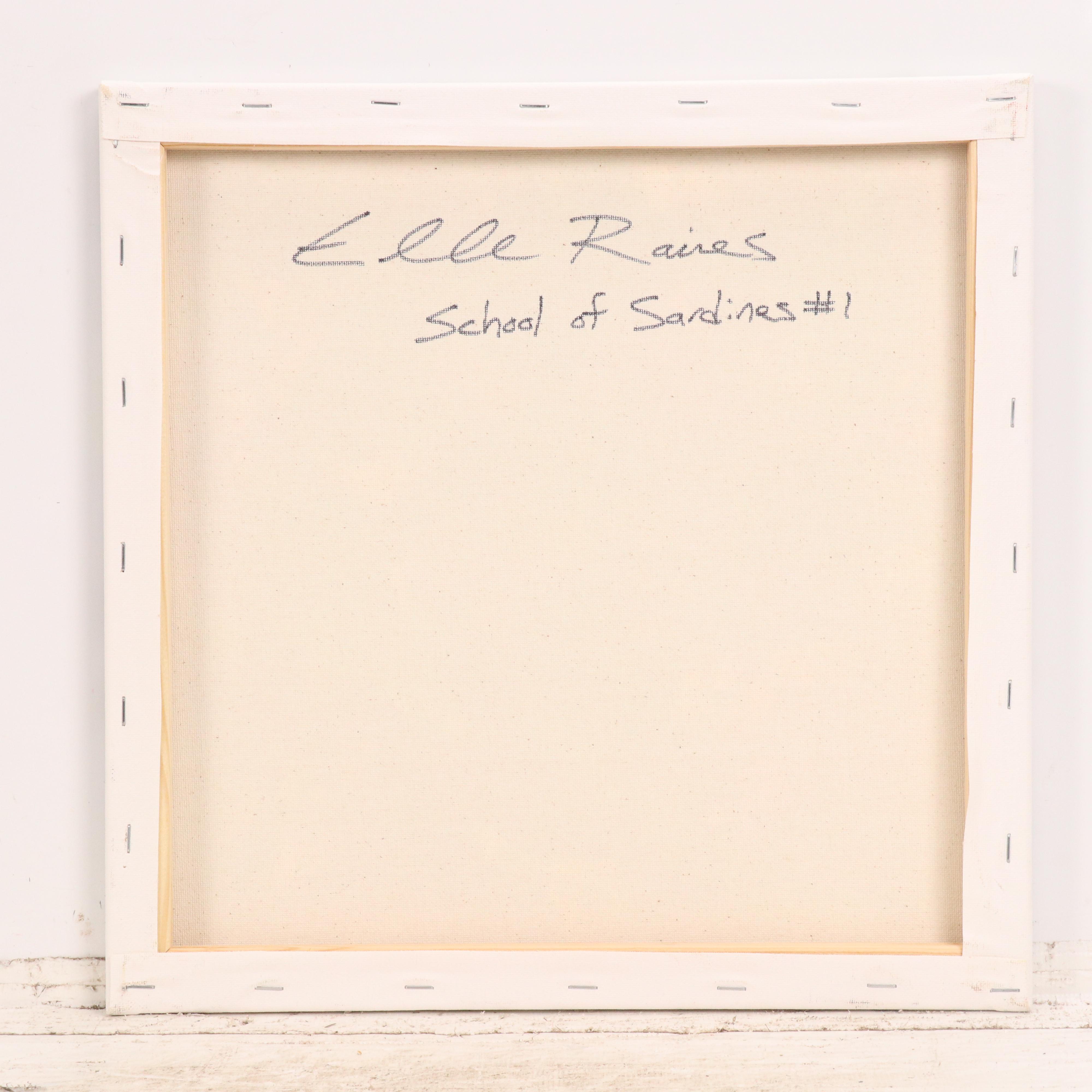 Elle Raines Stylized Acrylic Painting "School of Sardines #1," 21st Century