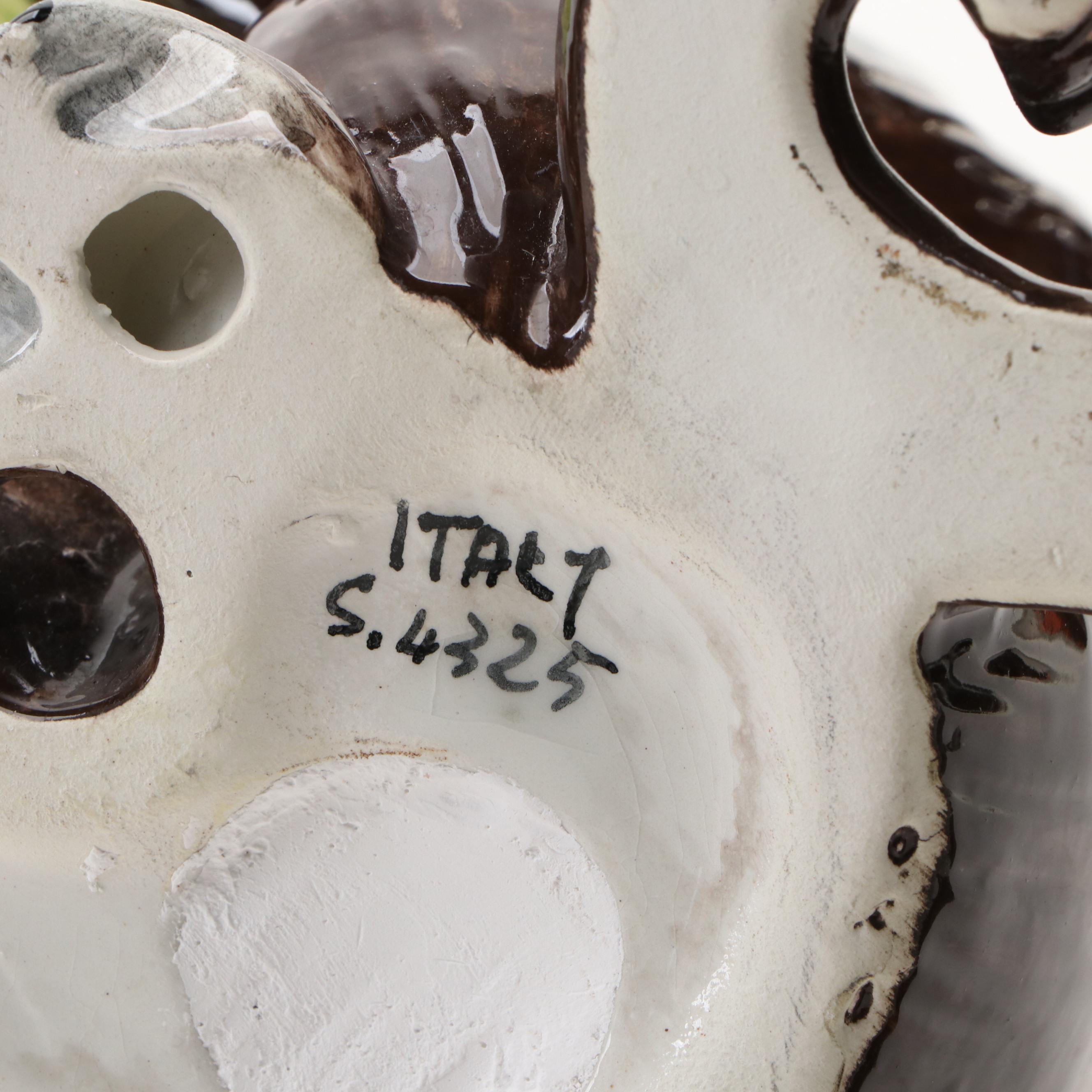 Italian Ceramic Monkey with Ball, Mid to Late 20th Century