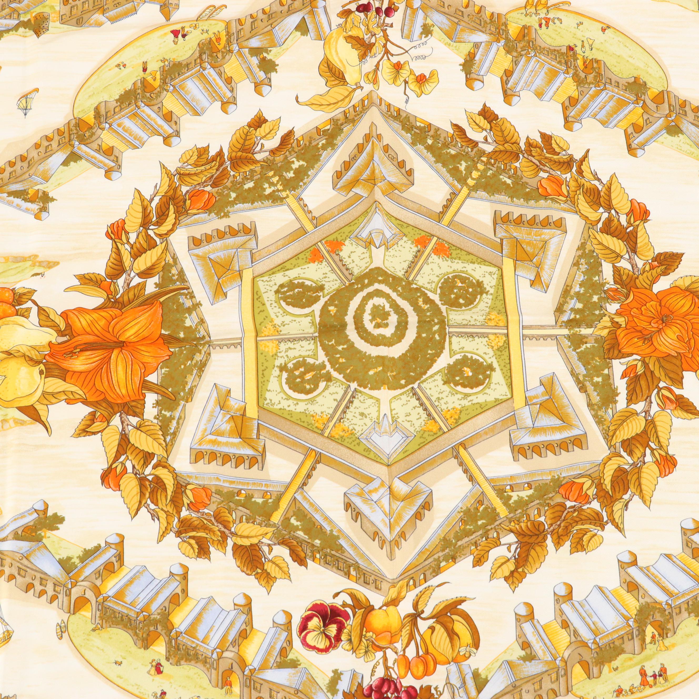 Hermès "Au Pays de Cocagne" Scarf 90 in Silk Twill