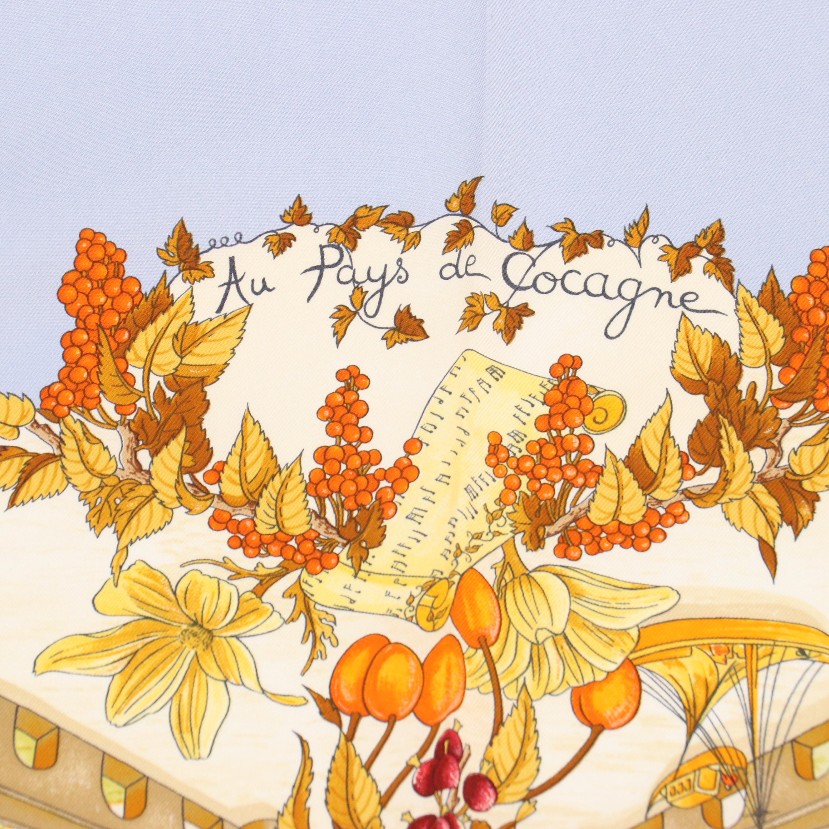 Hermès "Au Pays de Cocagne" Scarf 90 in Silk Twill