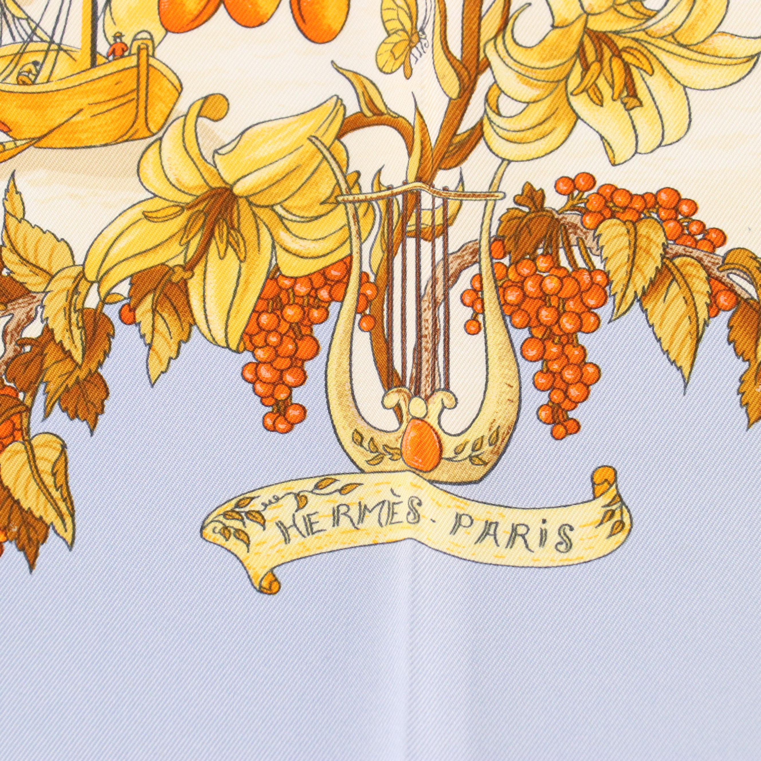 Hermès "Au Pays de Cocagne" Scarf 90 in Silk Twill