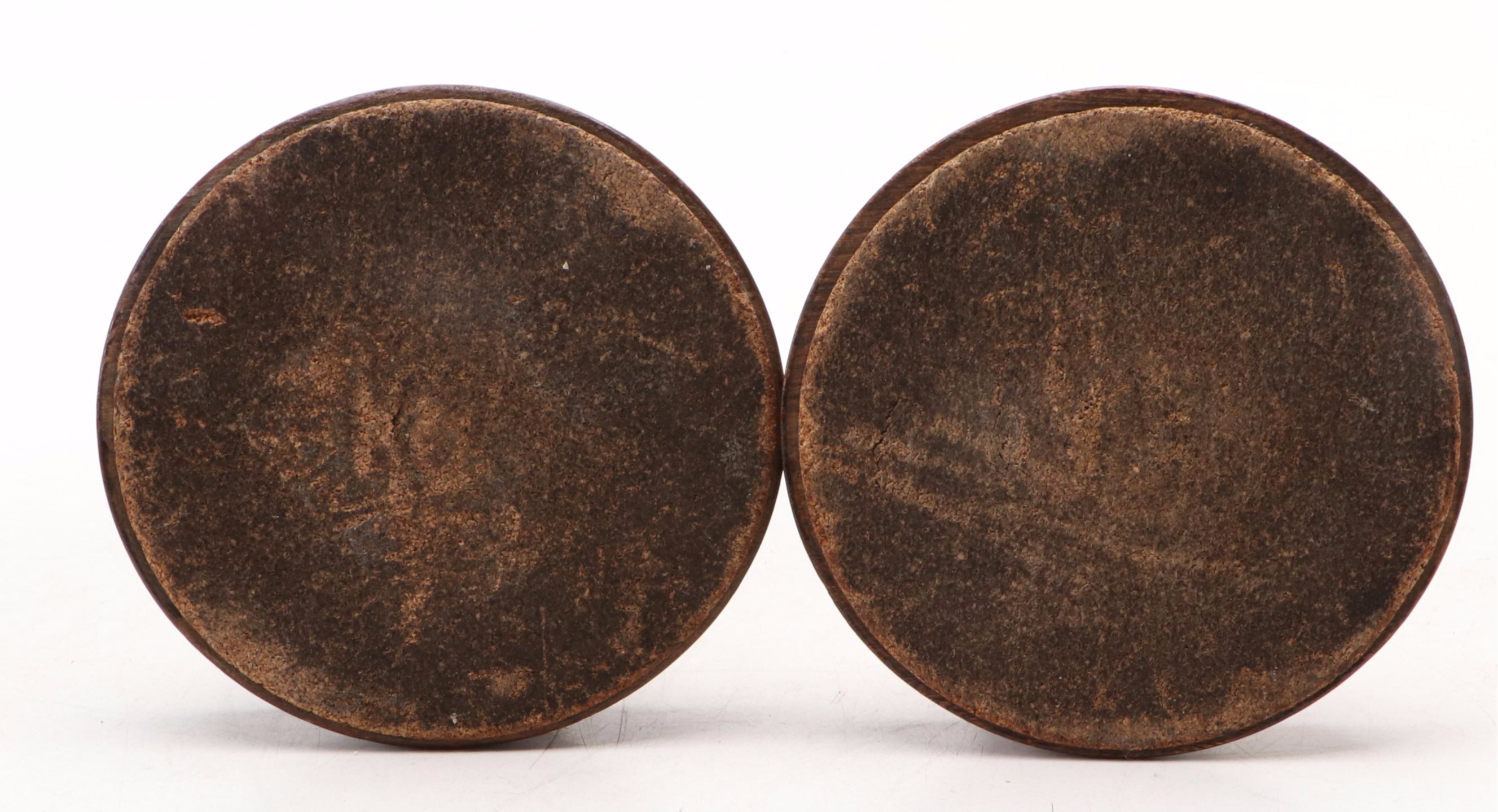 Spanish Hand-Painted Ceramic Pitcher with Wooden Spiral Candlesticks