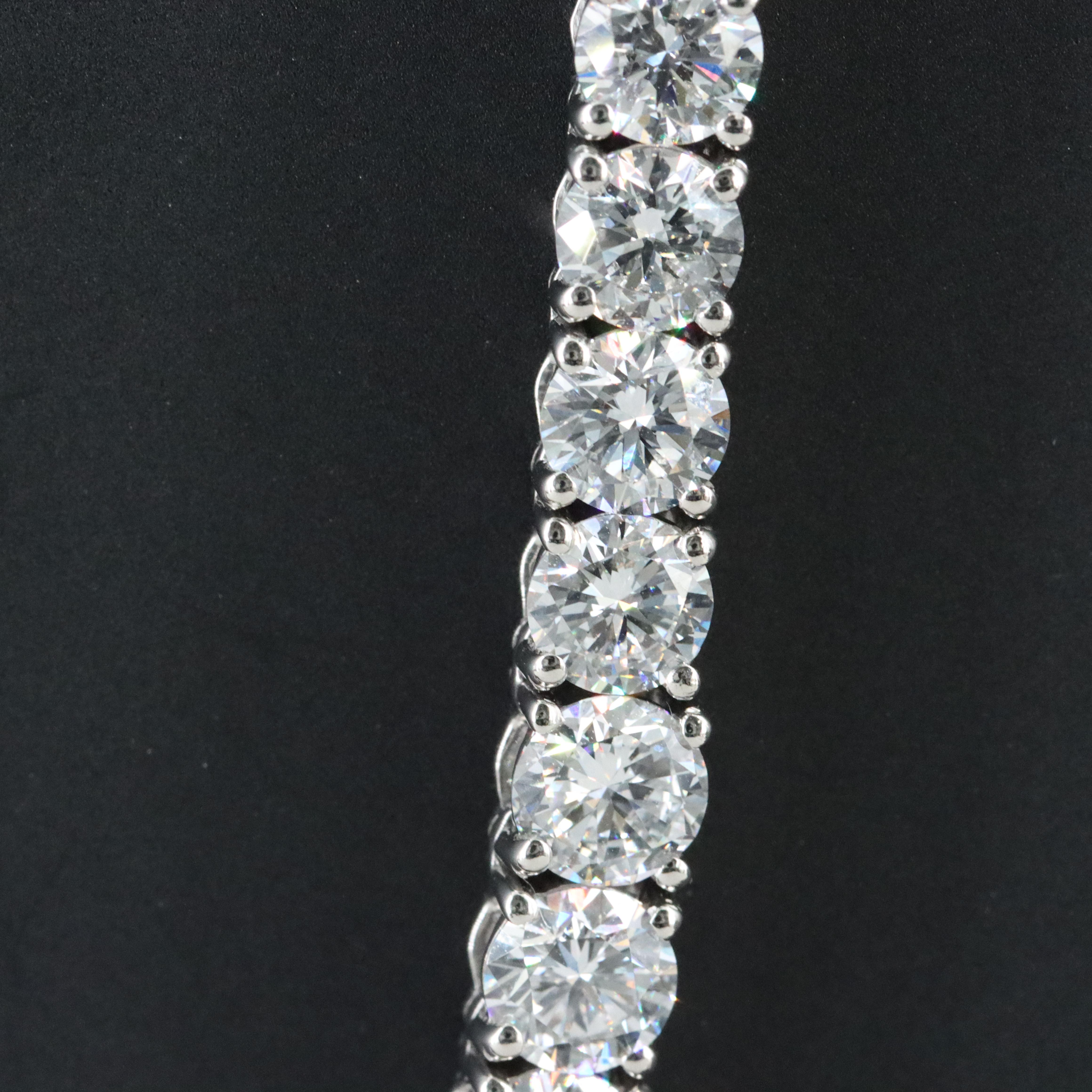 Platinum 30.22 CTW Lab Grown Diamond Riviera Necklace