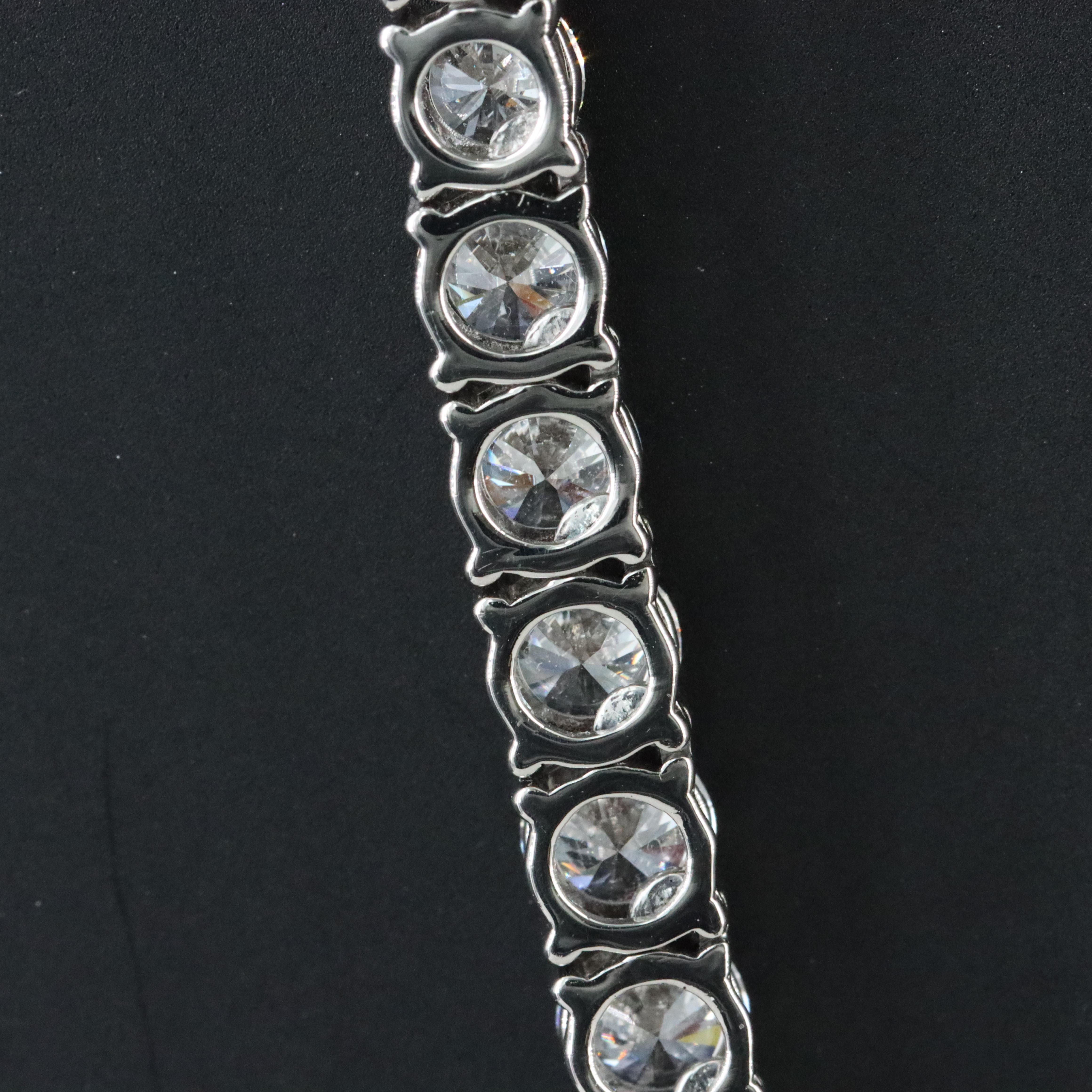 Platinum 30.22 CTW Lab Grown Diamond Riviera Necklace