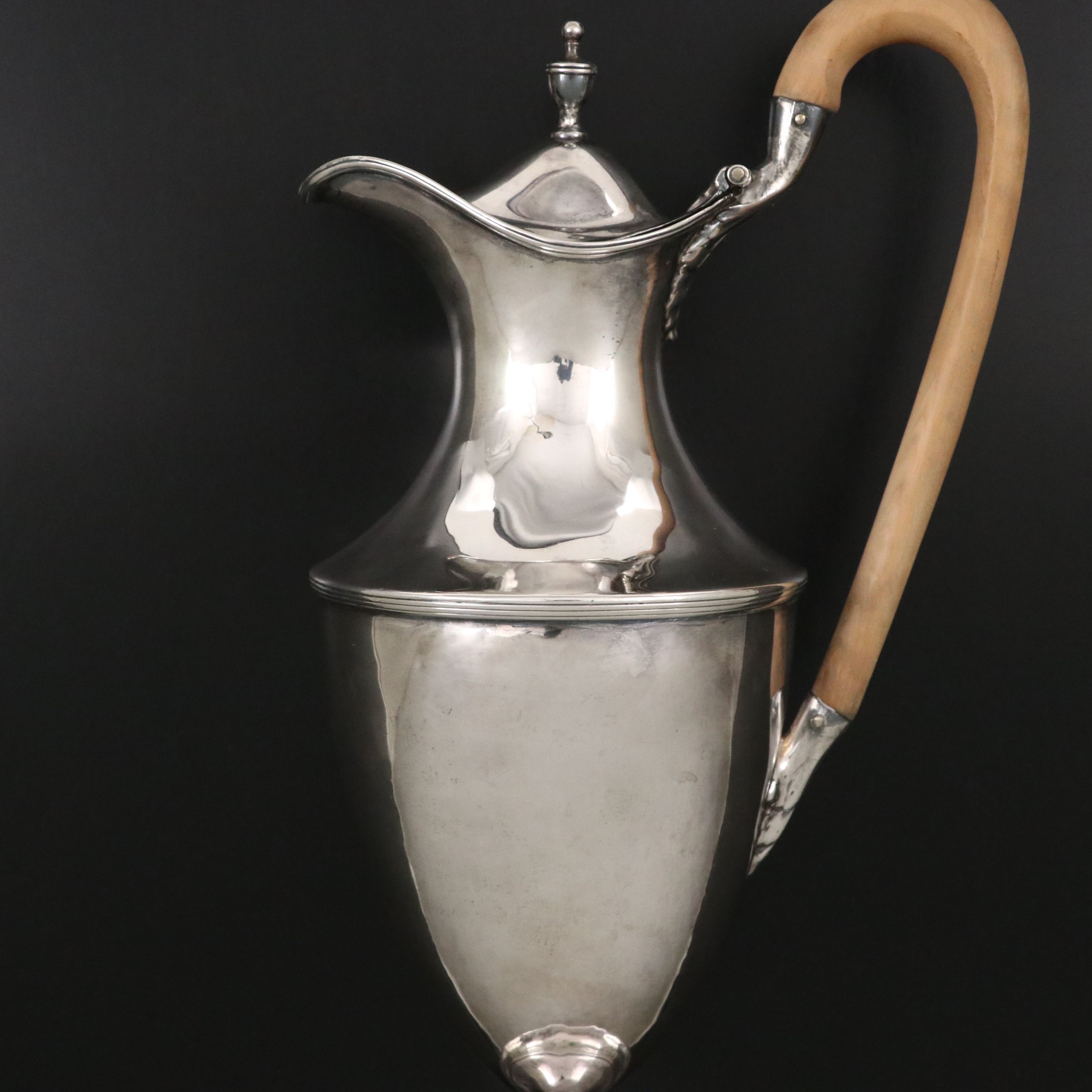 English George III Sterling Silver Hot Water Pot,  Late 18th/Early 19th Century
