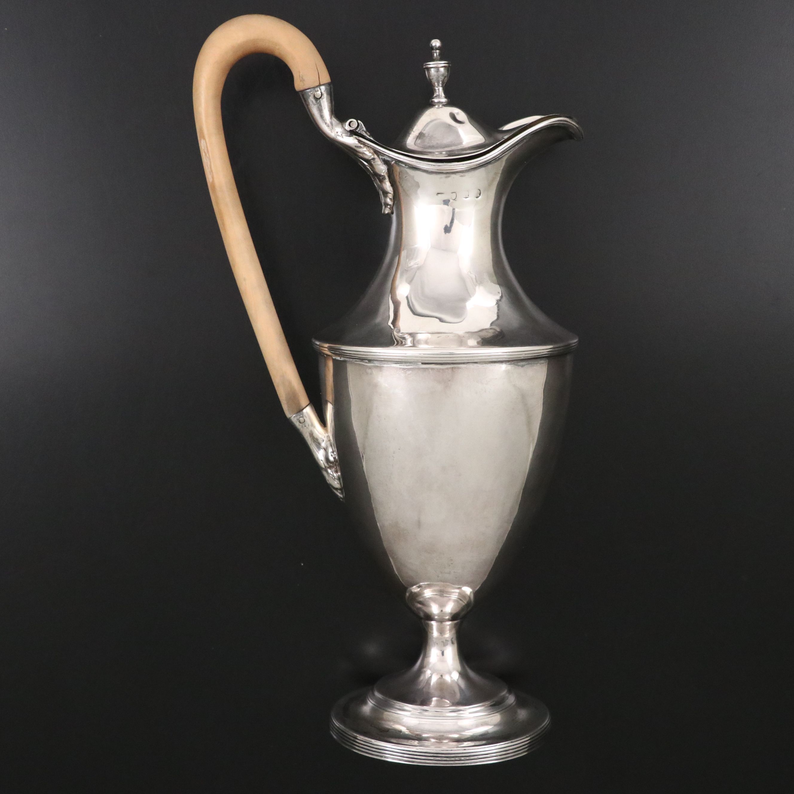 English George III Sterling Silver Hot Water Pot,  Late 18th/Early 19th Century