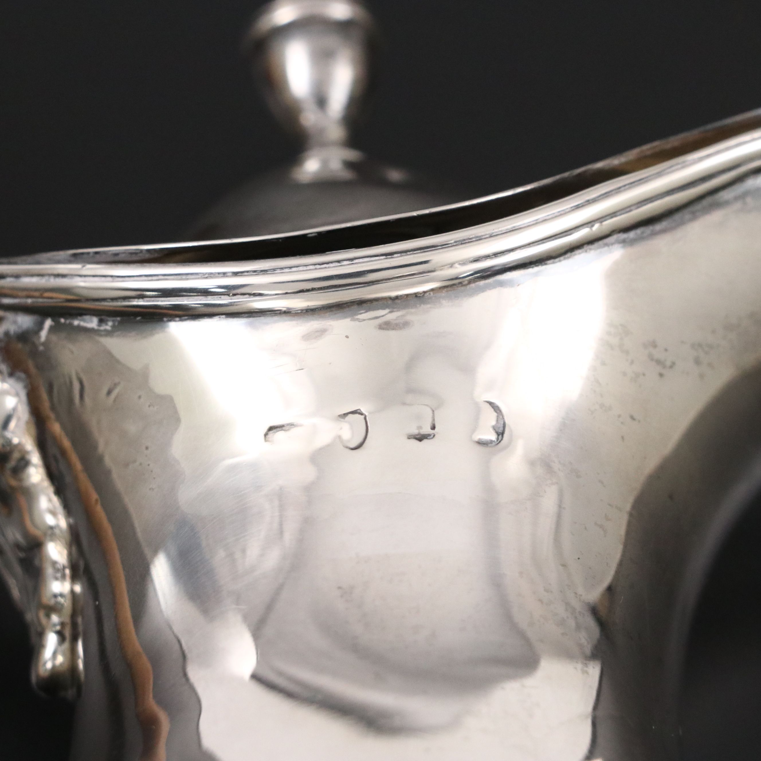 English George III Sterling Silver Hot Water Pot,  Late 18th/Early 19th Century