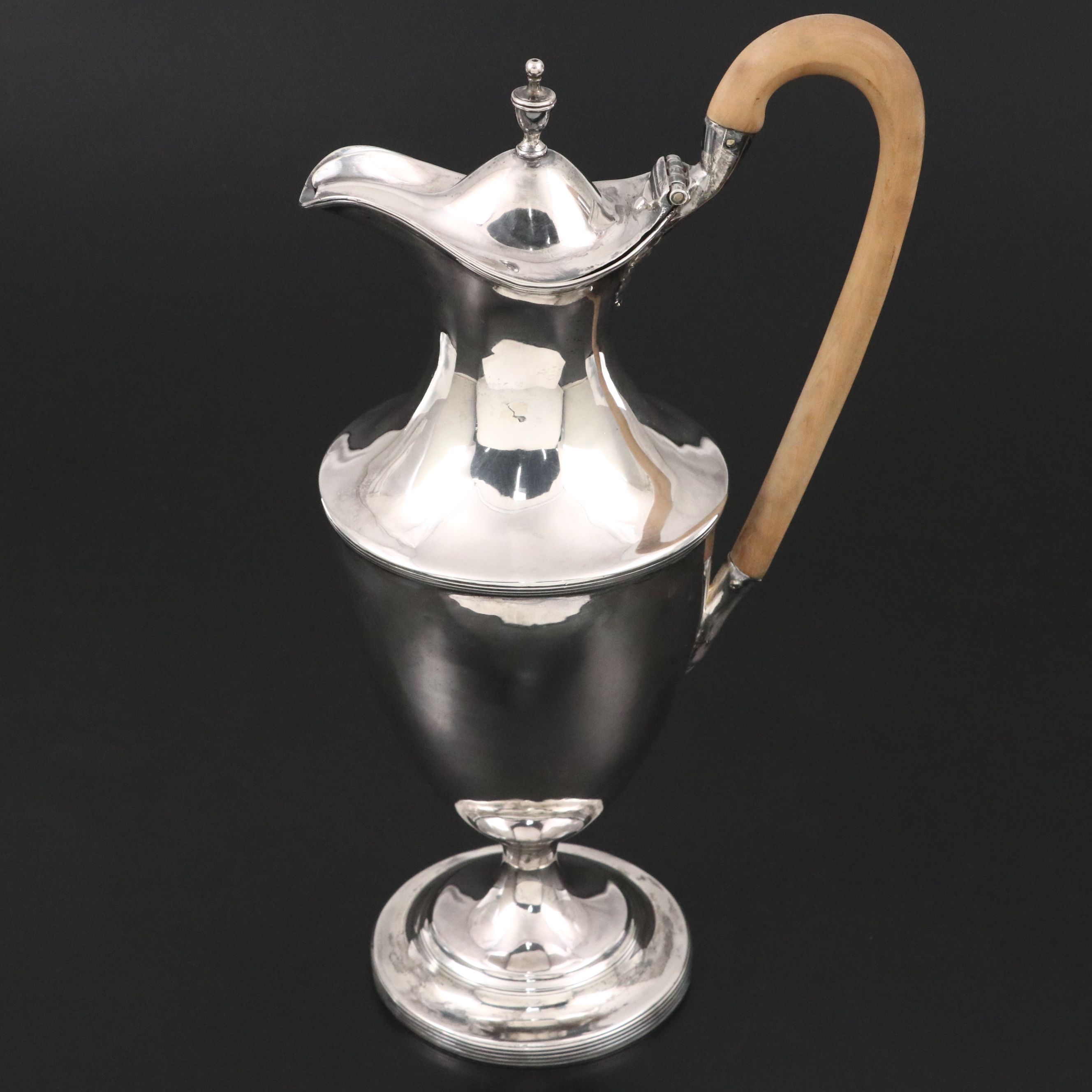 English George III Sterling Silver Hot Water Pot,  Late 18th/Early 19th Century