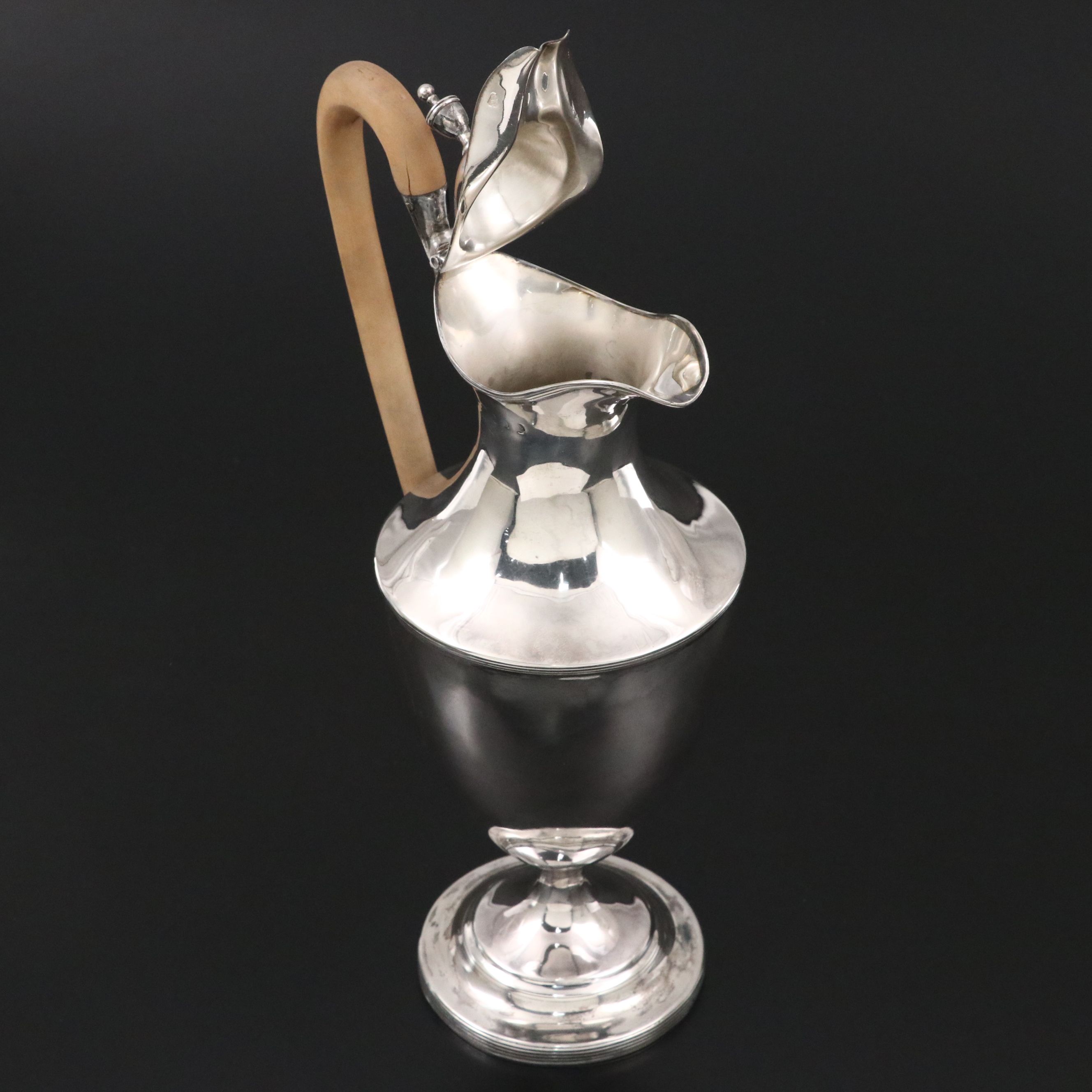 English George III Sterling Silver Hot Water Pot,  Late 18th/Early 19th Century