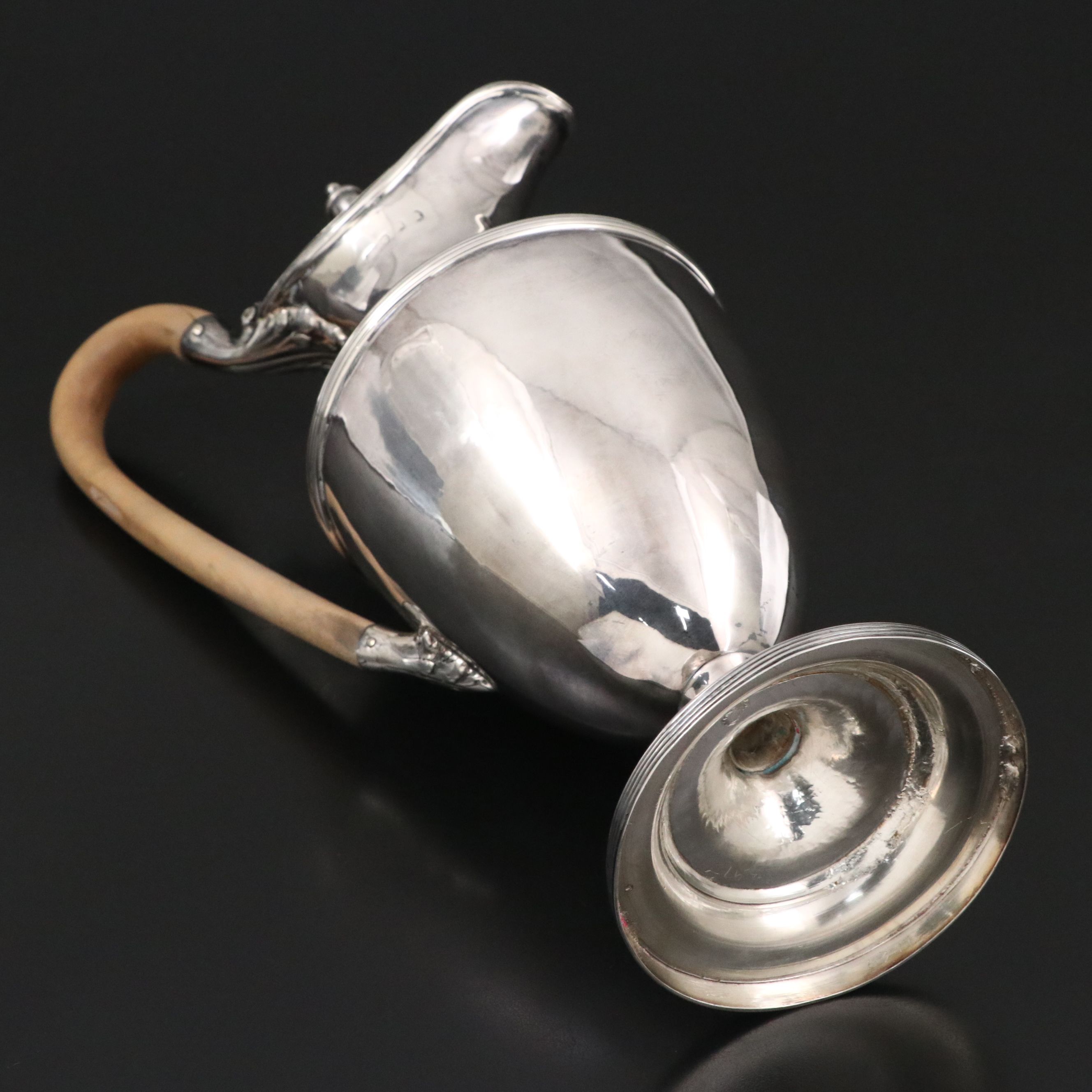 English George III Sterling Silver Hot Water Pot,  Late 18th/Early 19th Century