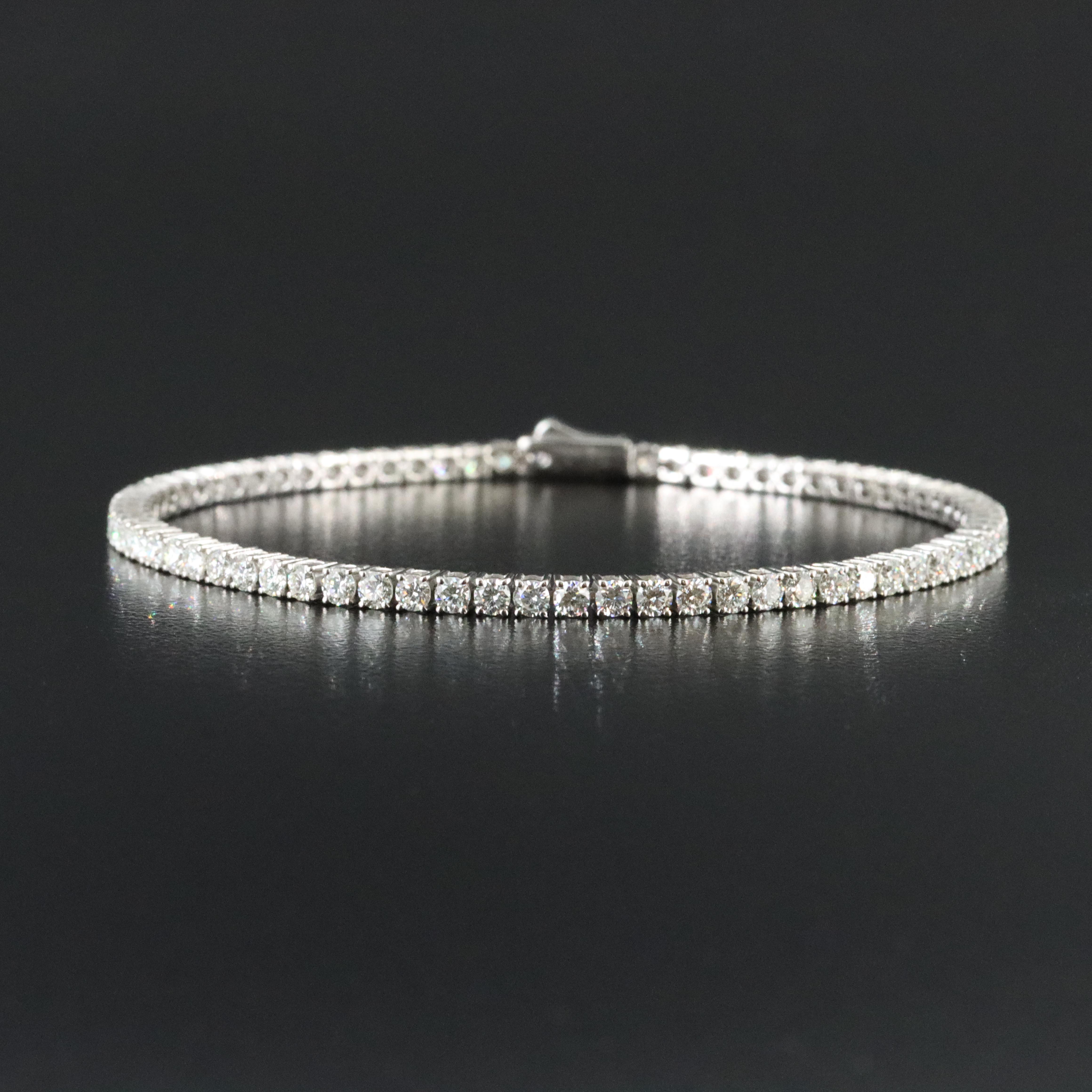 Platinum 4.29 CTW Diamond Line Bracelet