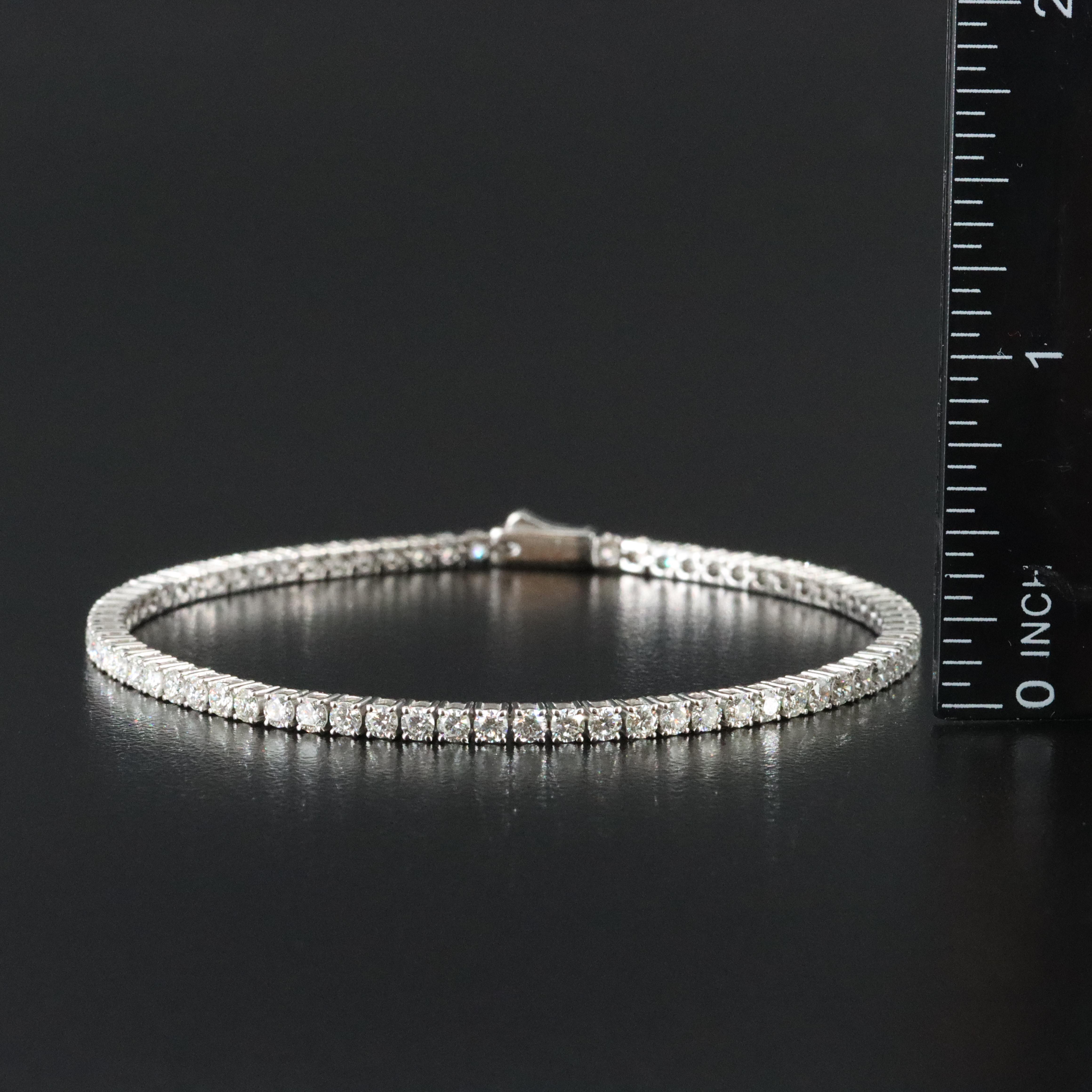 Platinum 4.29 CTW Diamond Line Bracelet