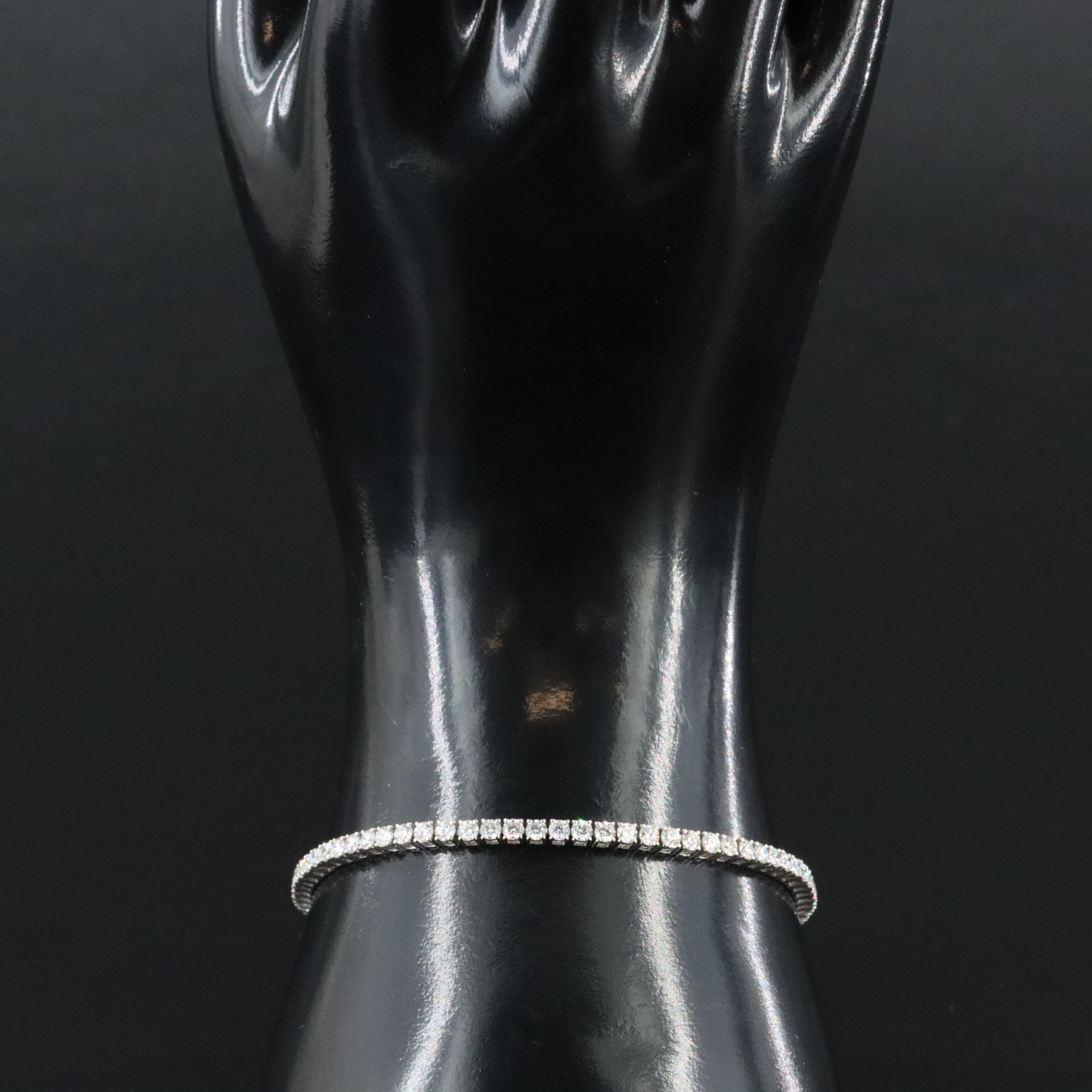 Platinum 4.29 CTW Diamond Line Bracelet