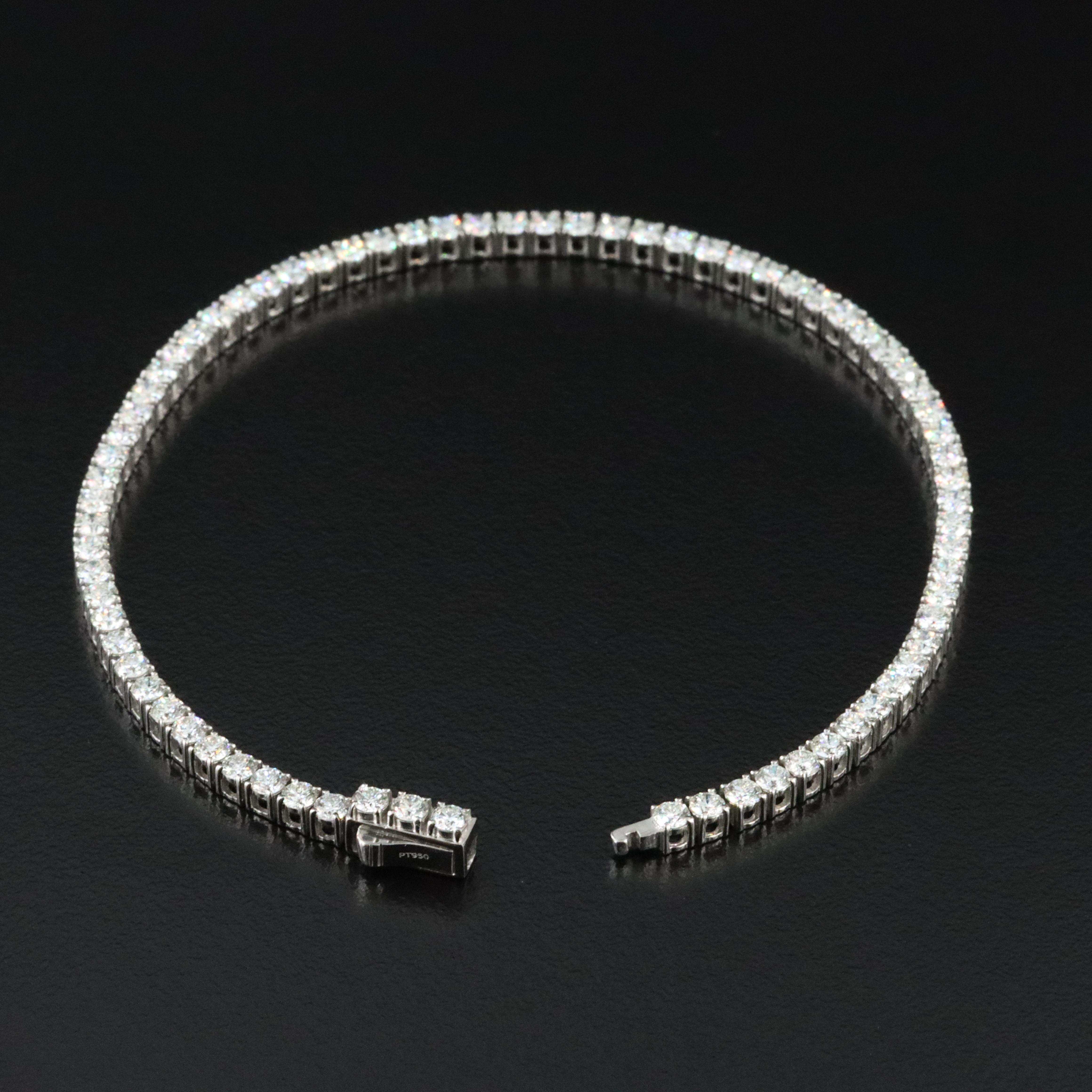 Platinum 4.29 CTW Diamond Line Bracelet