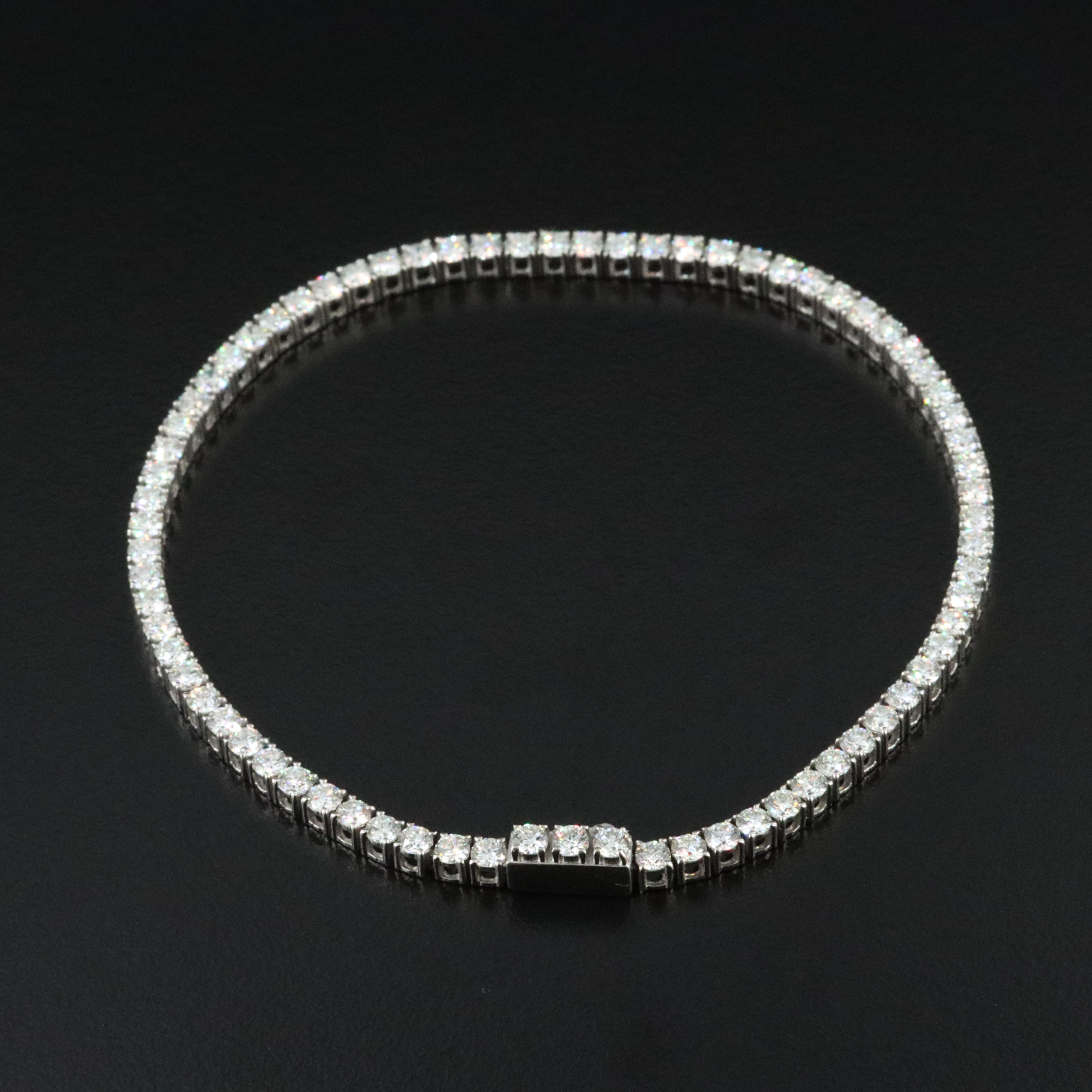 Platinum 4.29 CTW Diamond Line Bracelet
