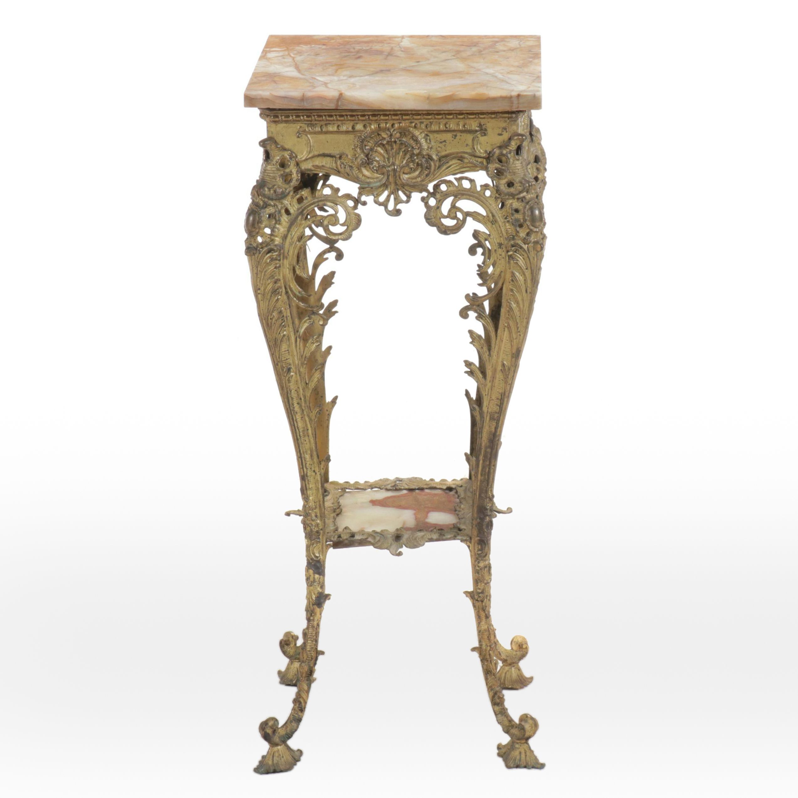 Louis XV Style Gilt Stand with Marble Top