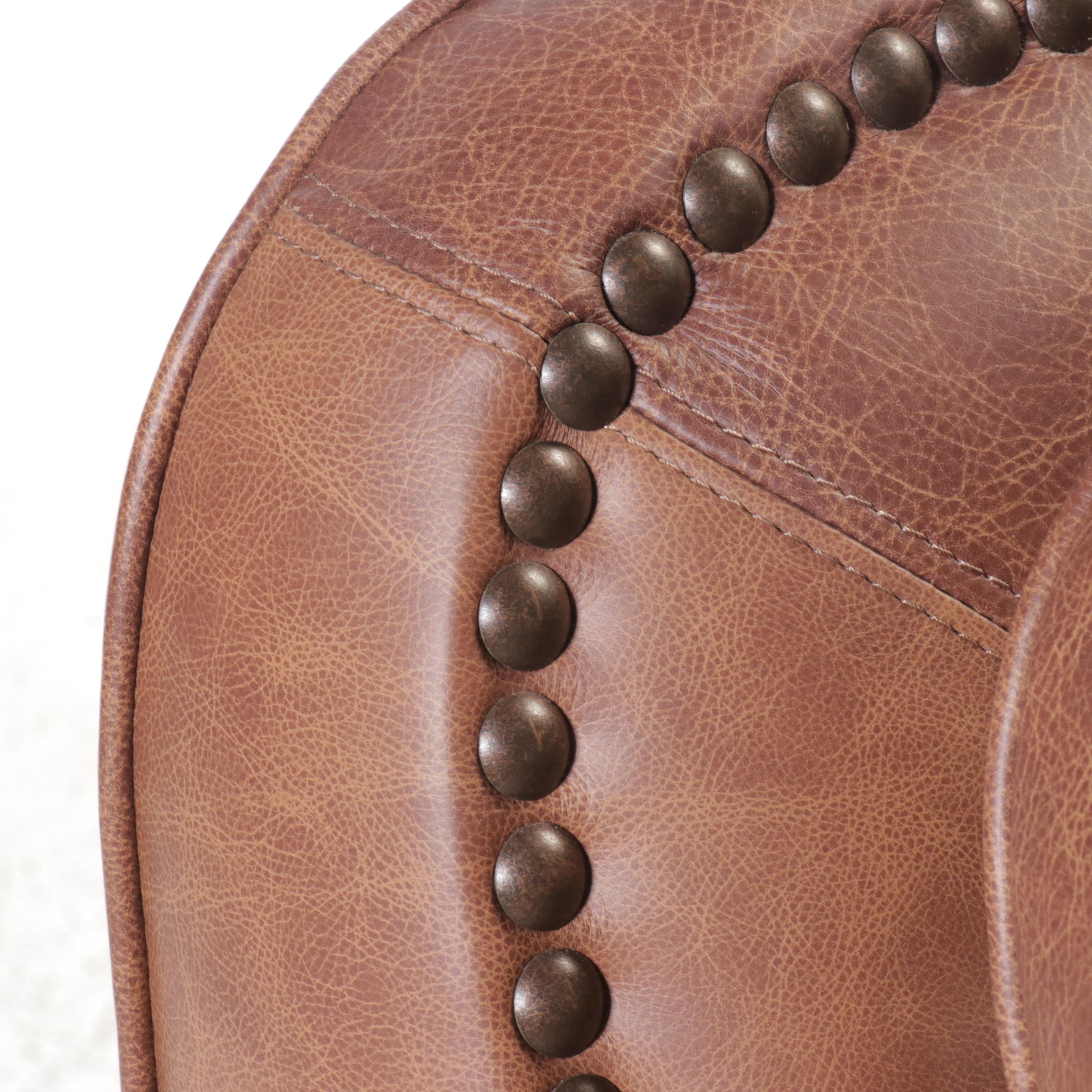 Artistic Leathers Contemporary Leather Upholstered Roll Arm Loveseat