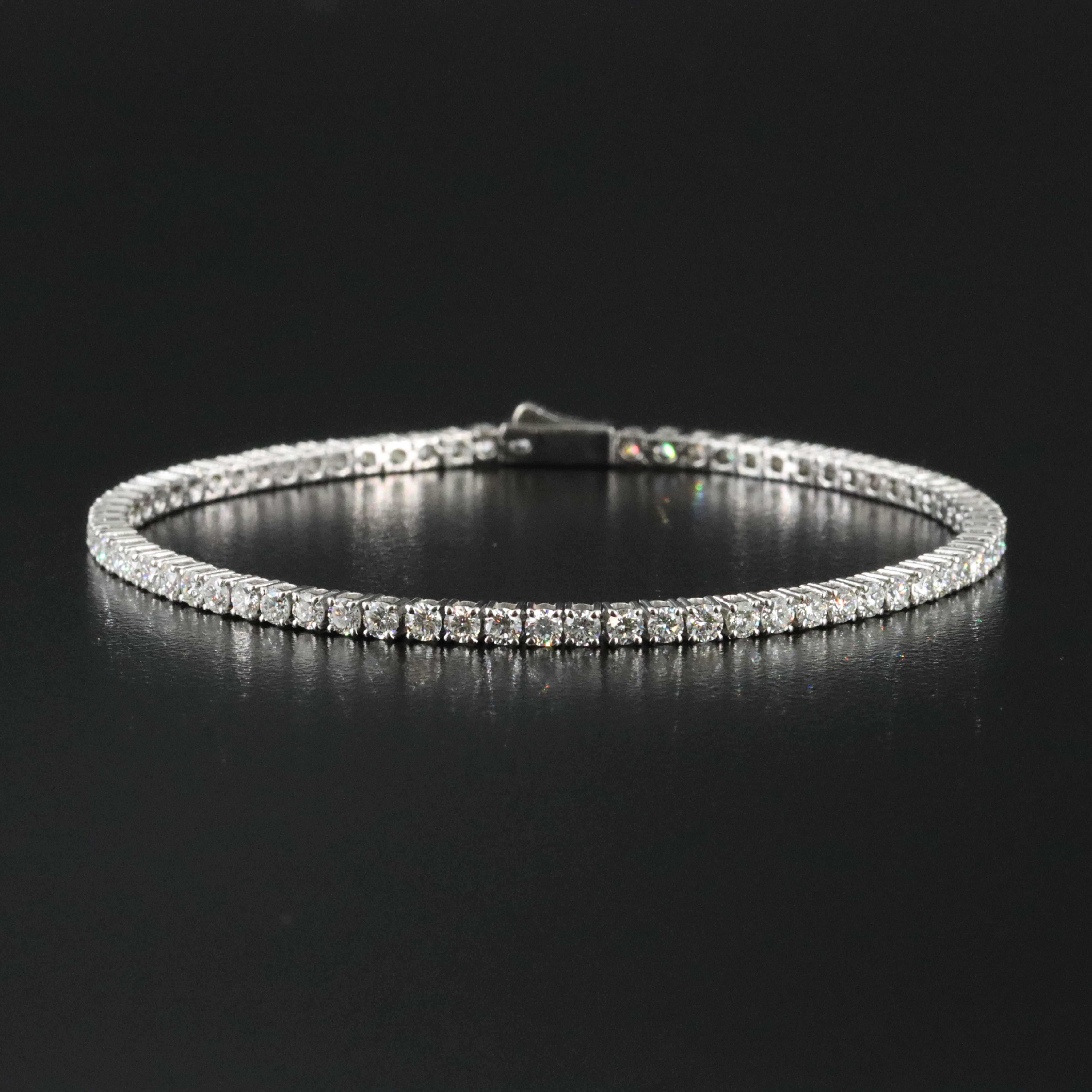 Platinum 4.26 CTW Diamond Line Bracelet