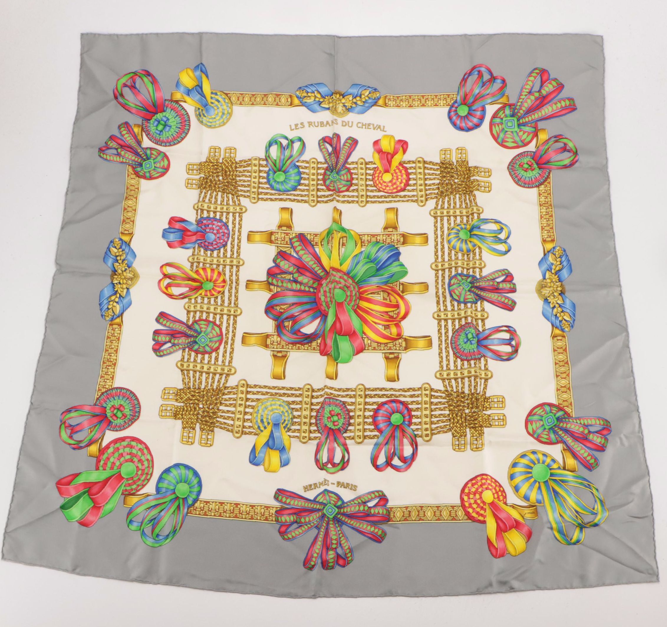 Hermès "Les Rubans du Cheval" Scarf 90 in Silk Twill