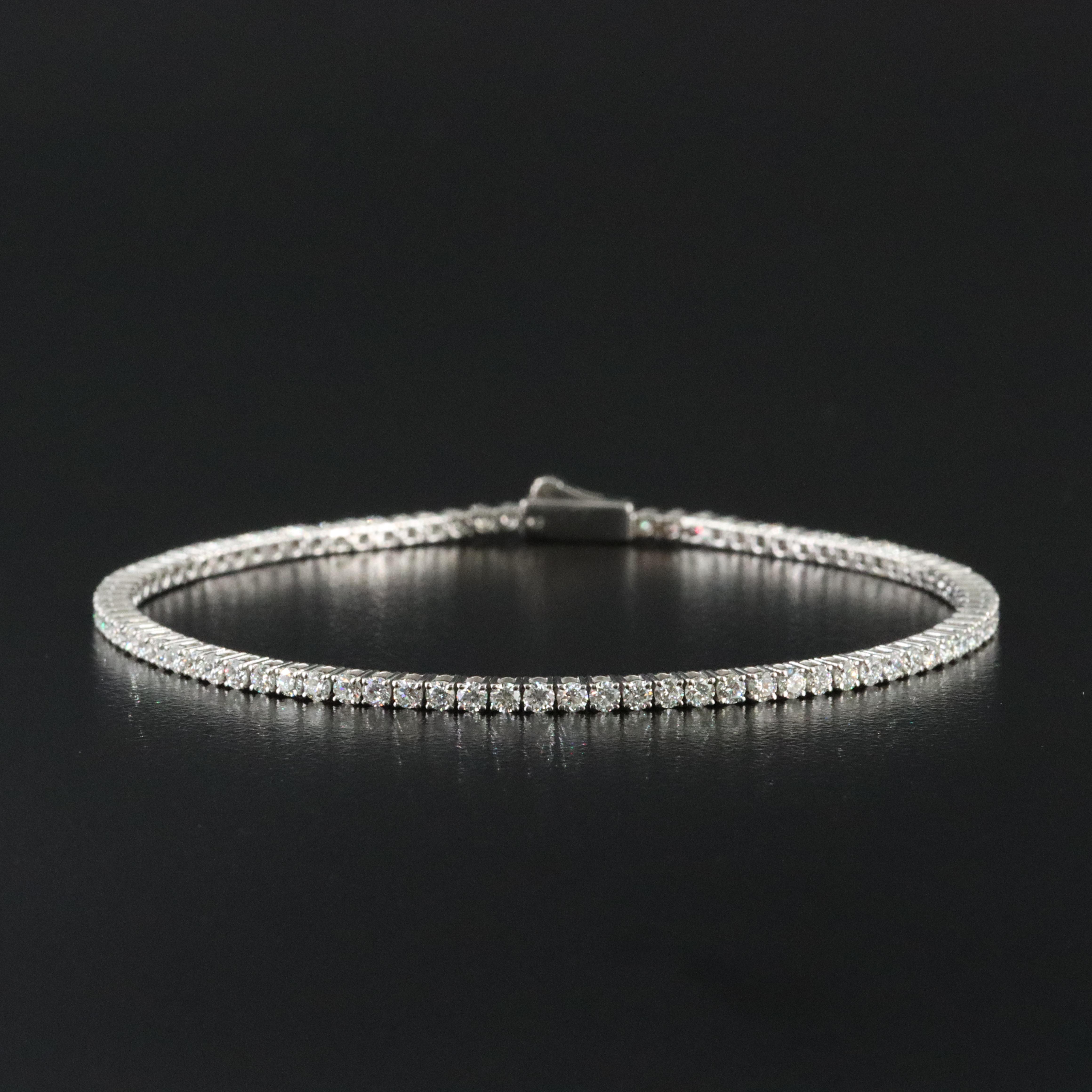 Platinum 2.90 CTW Diamond Line Bracelet