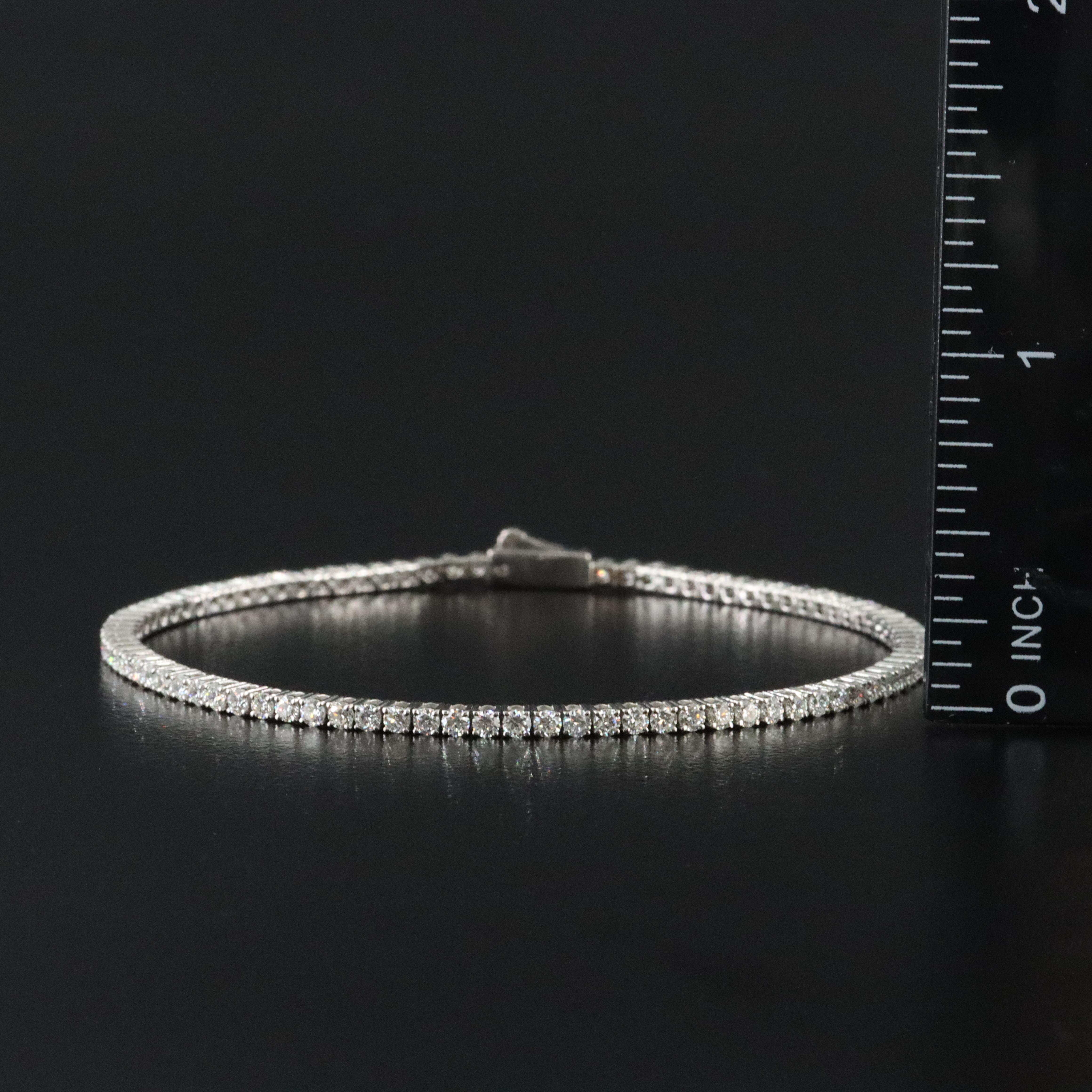 Platinum 2.90 CTW Diamond Line Bracelet