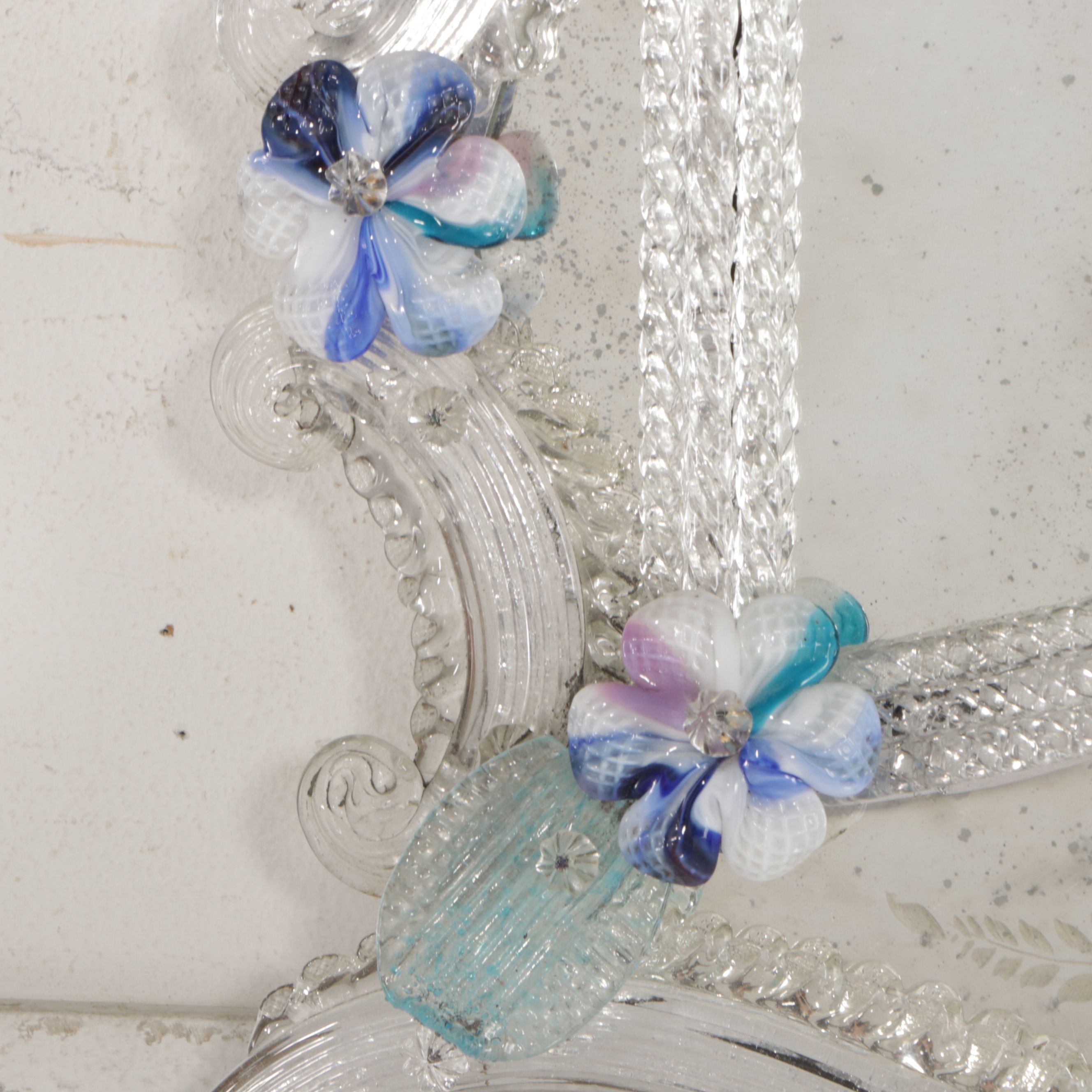 Venetian Engraved and Embellished Wall Mirror, 20th Century