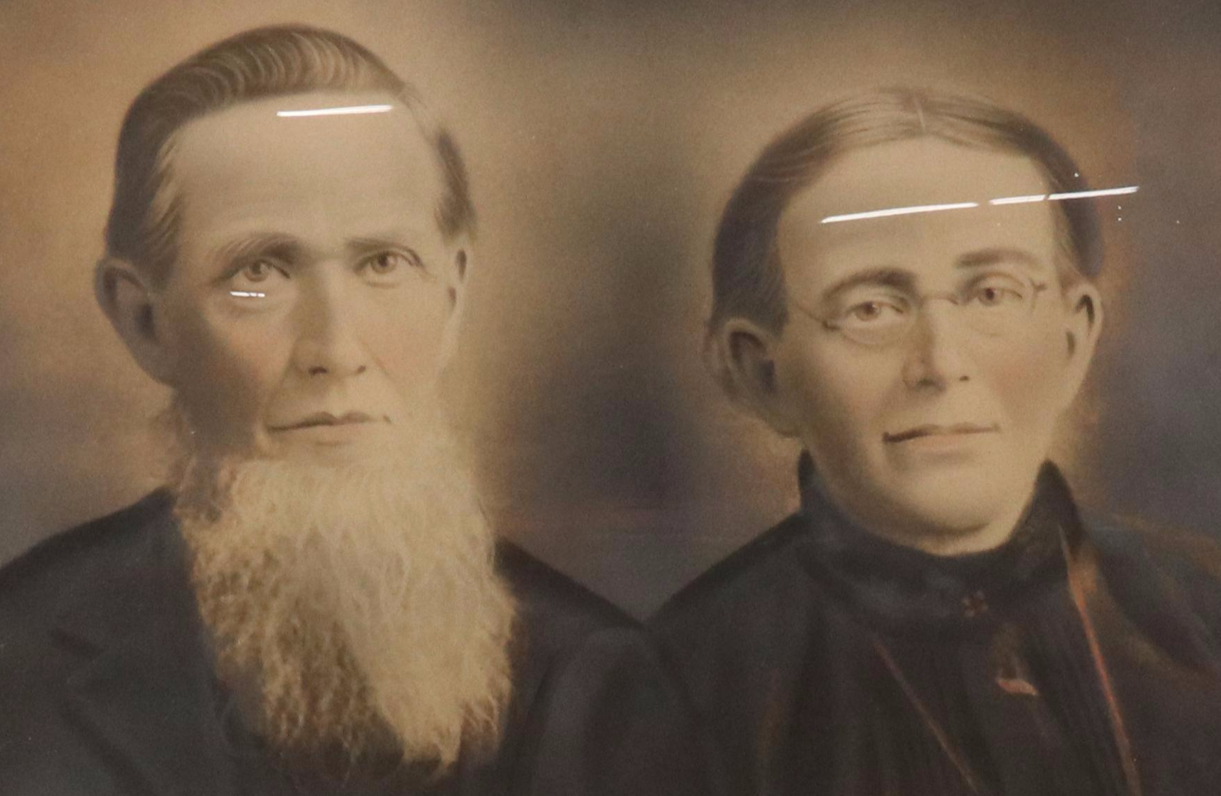 Hand-Tinted Photogravure of Couple Portrait, Late 19th Century