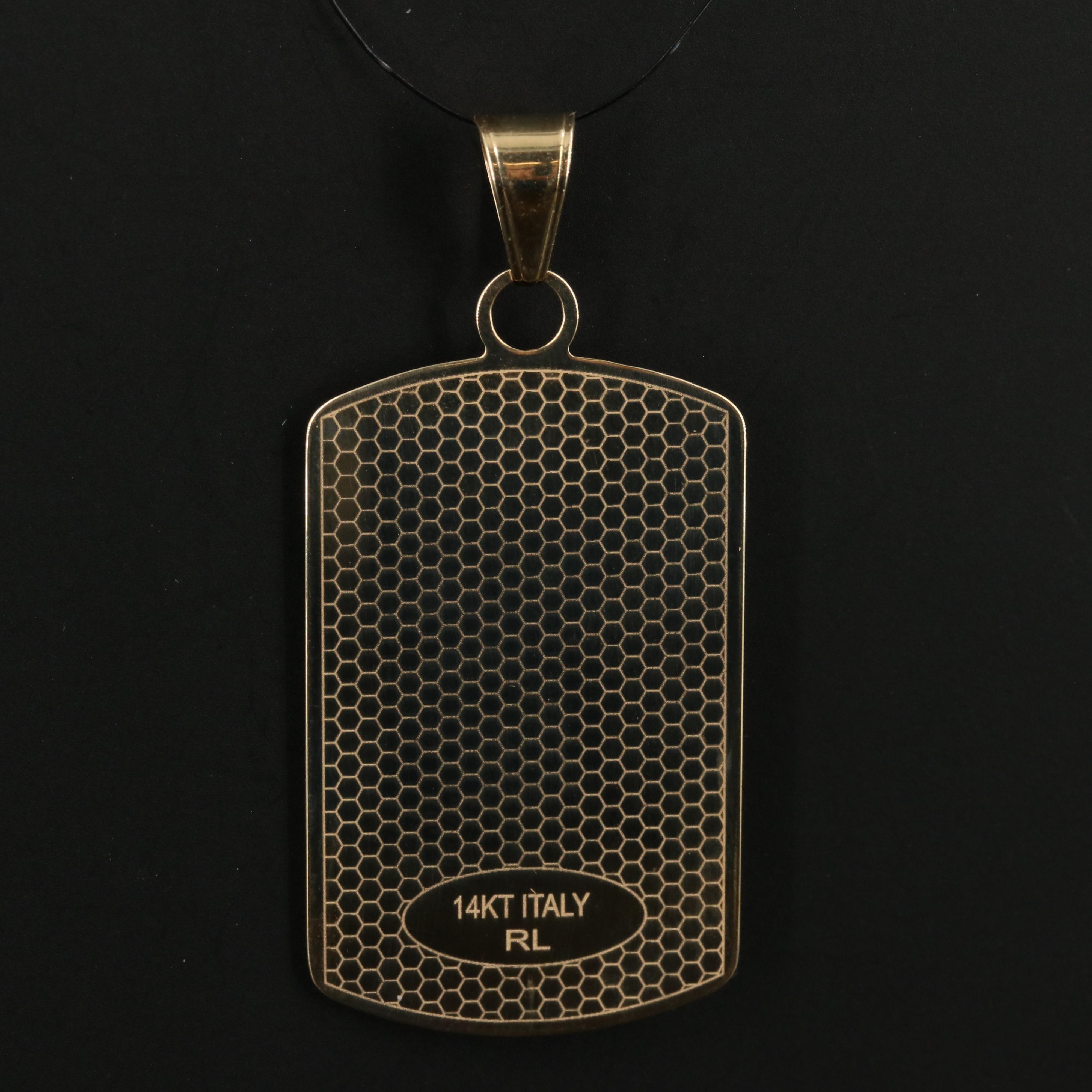 Italian 14K Eagle Dog Tag Pendant