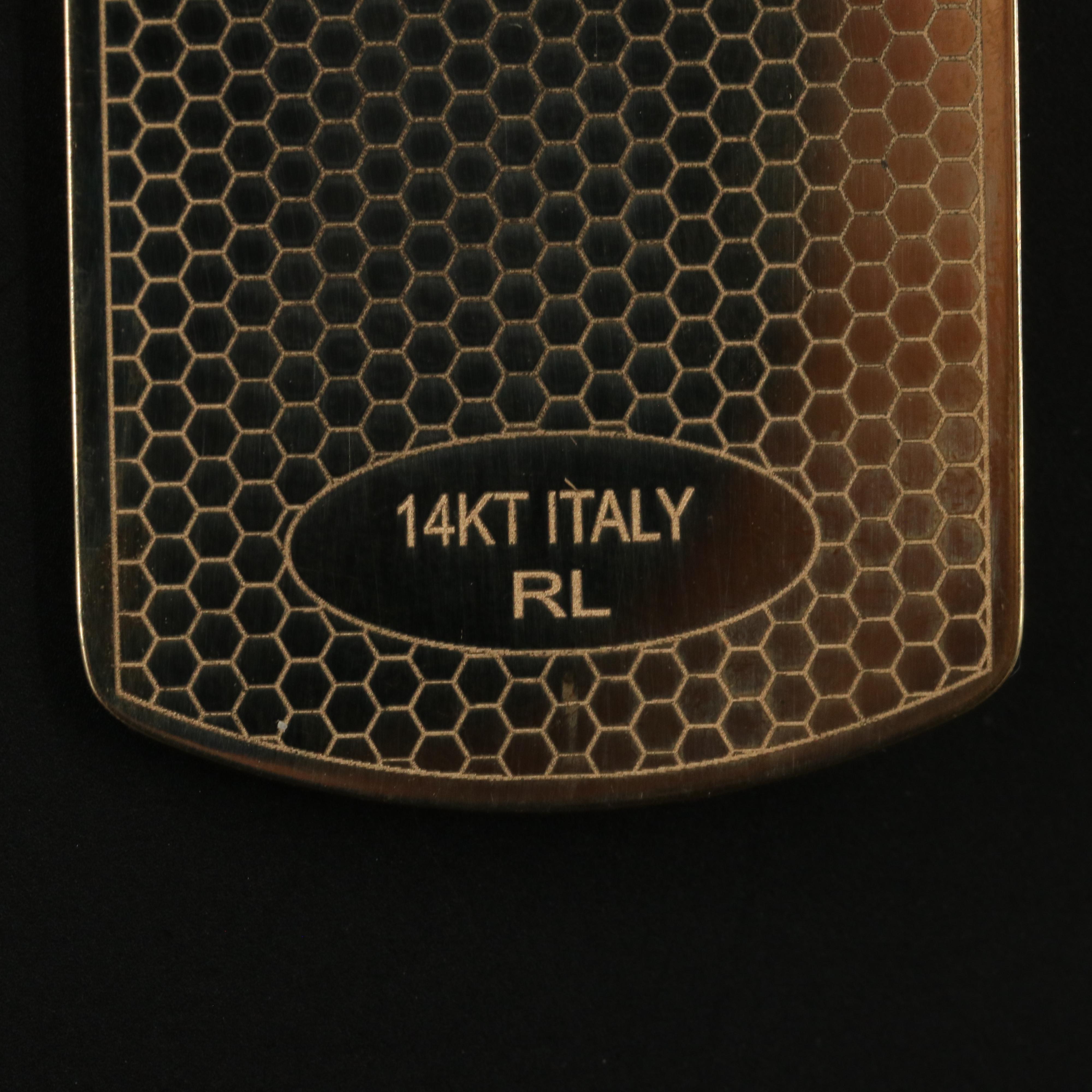 Italian 14K Eagle Dog Tag Pendant