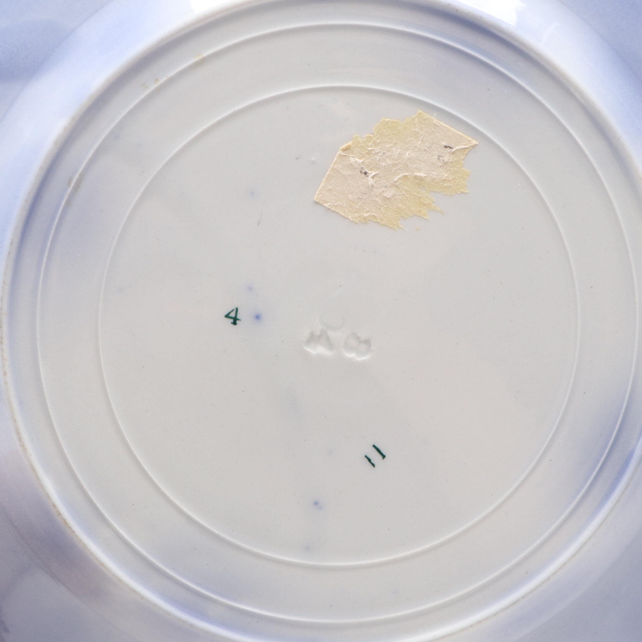 Victorian Flow Blue Plates and Other Tableware, Late 19th Century