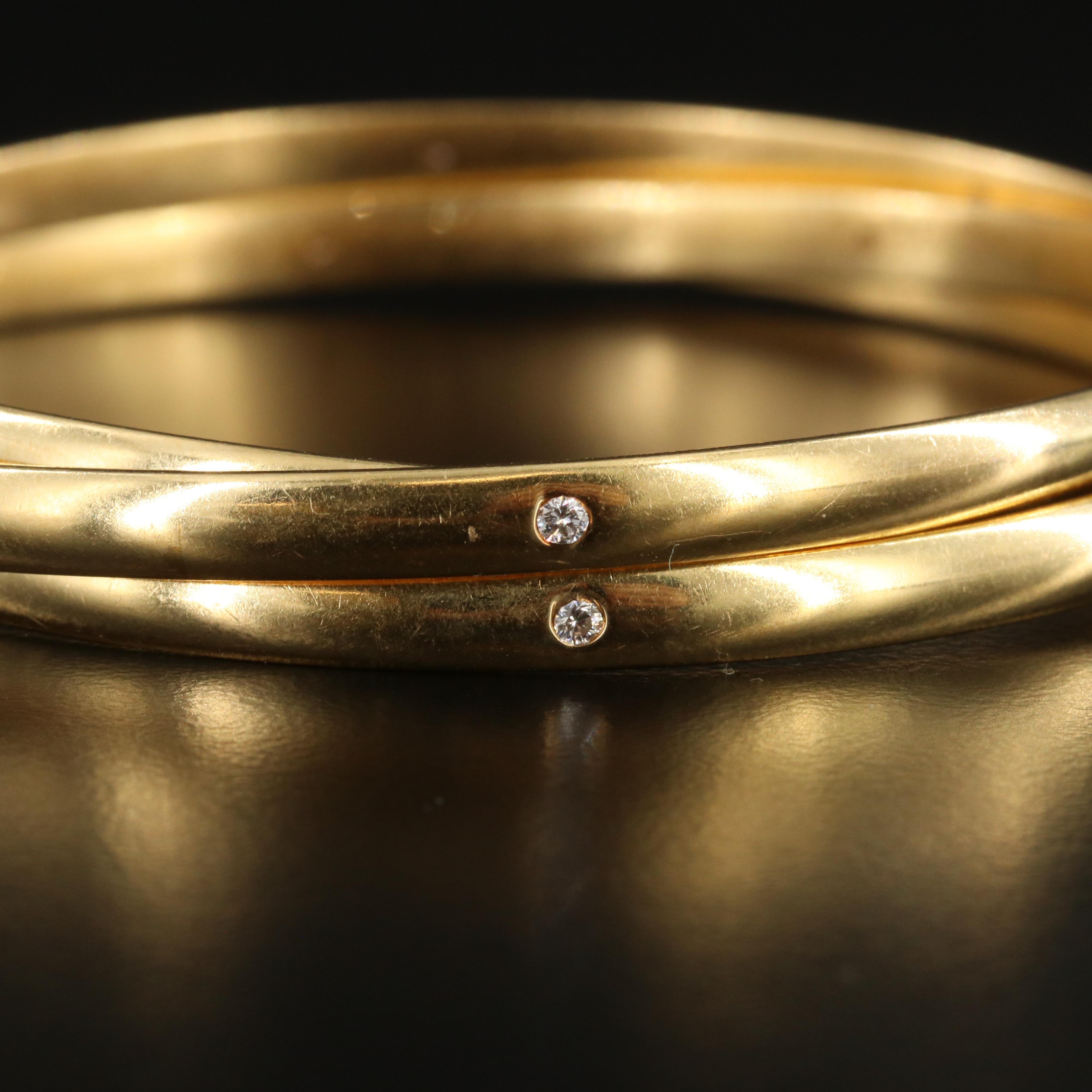 18K CTW 0.60 CTW Diamond Rolling Bangle Bracelets