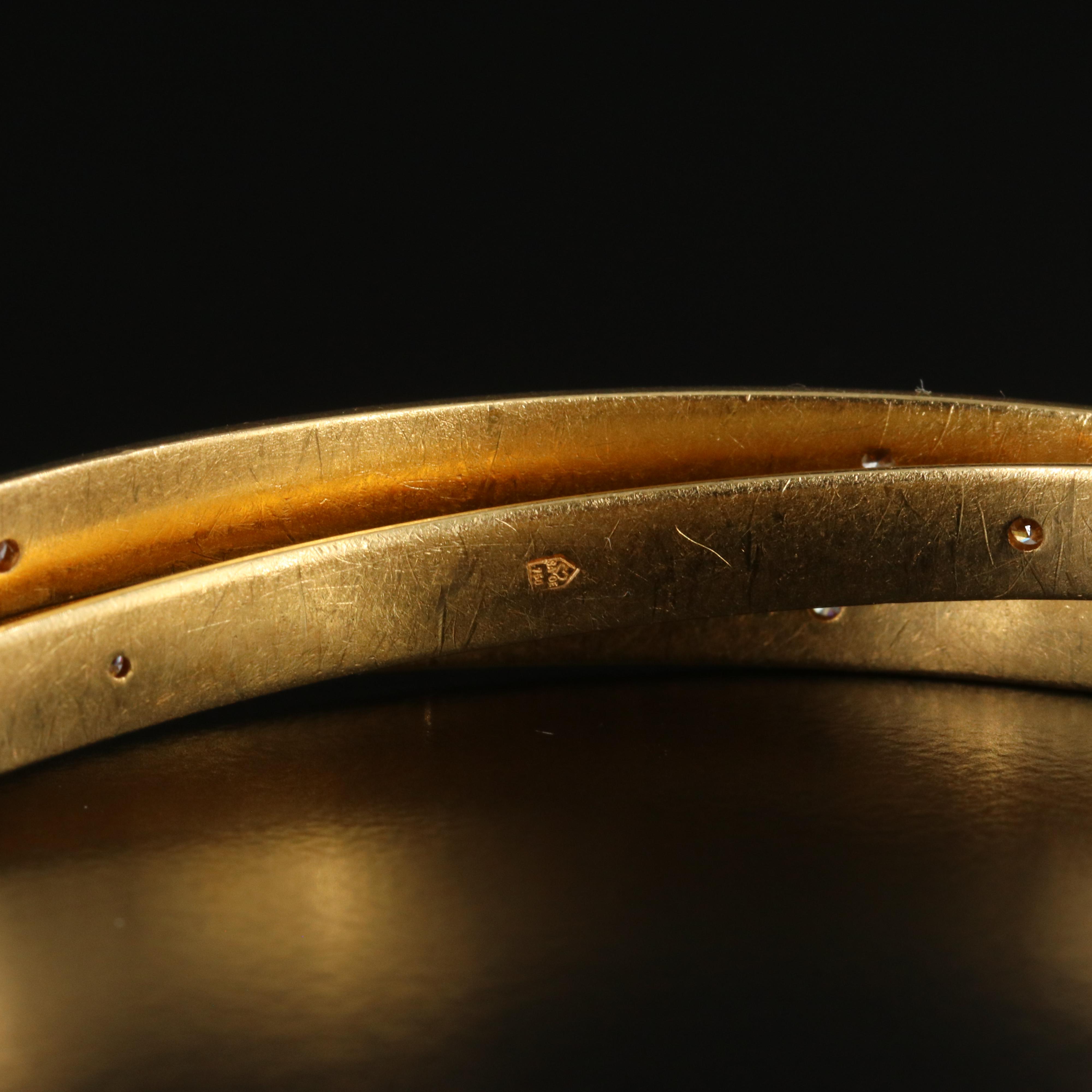 18K CTW 0.60 CTW Diamond Rolling Bangle Bracelets