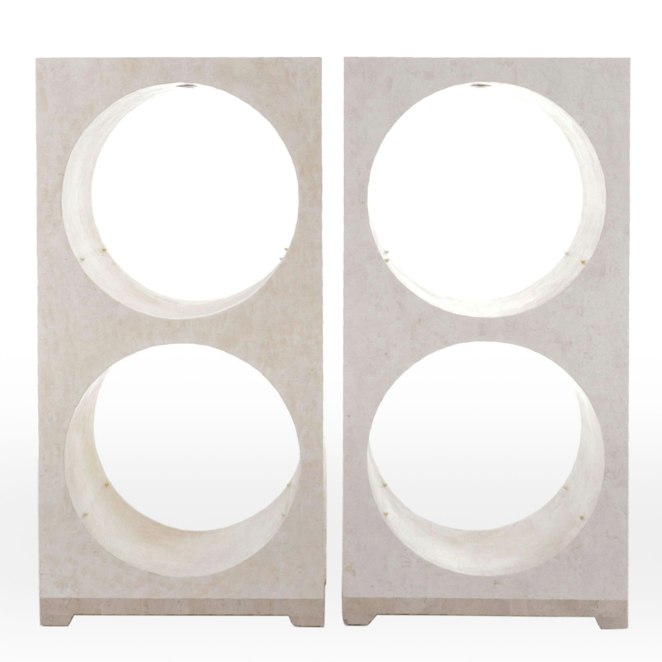 Marquis Collection of Beverly Hills Tessellated Stone Display Shelves Pair