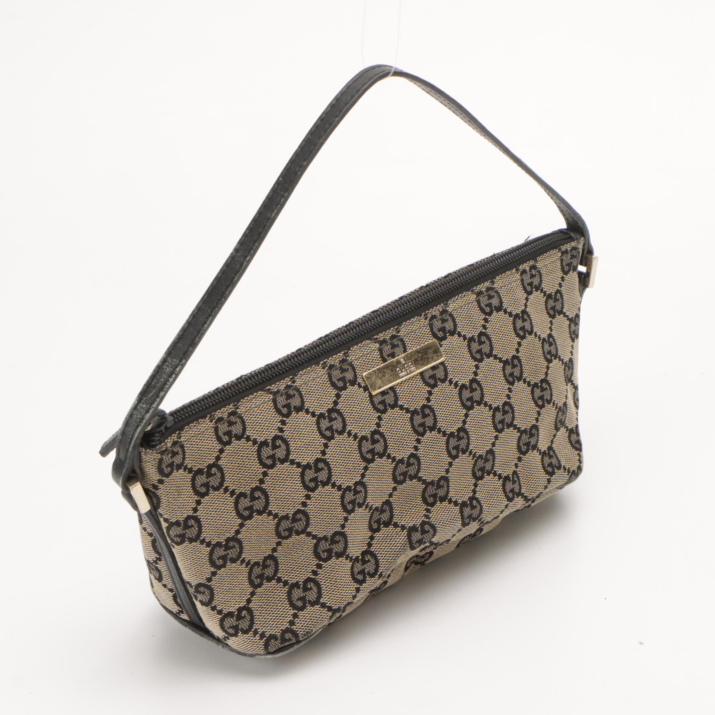 Gucci GG Canvas and Leather Boat Pochette