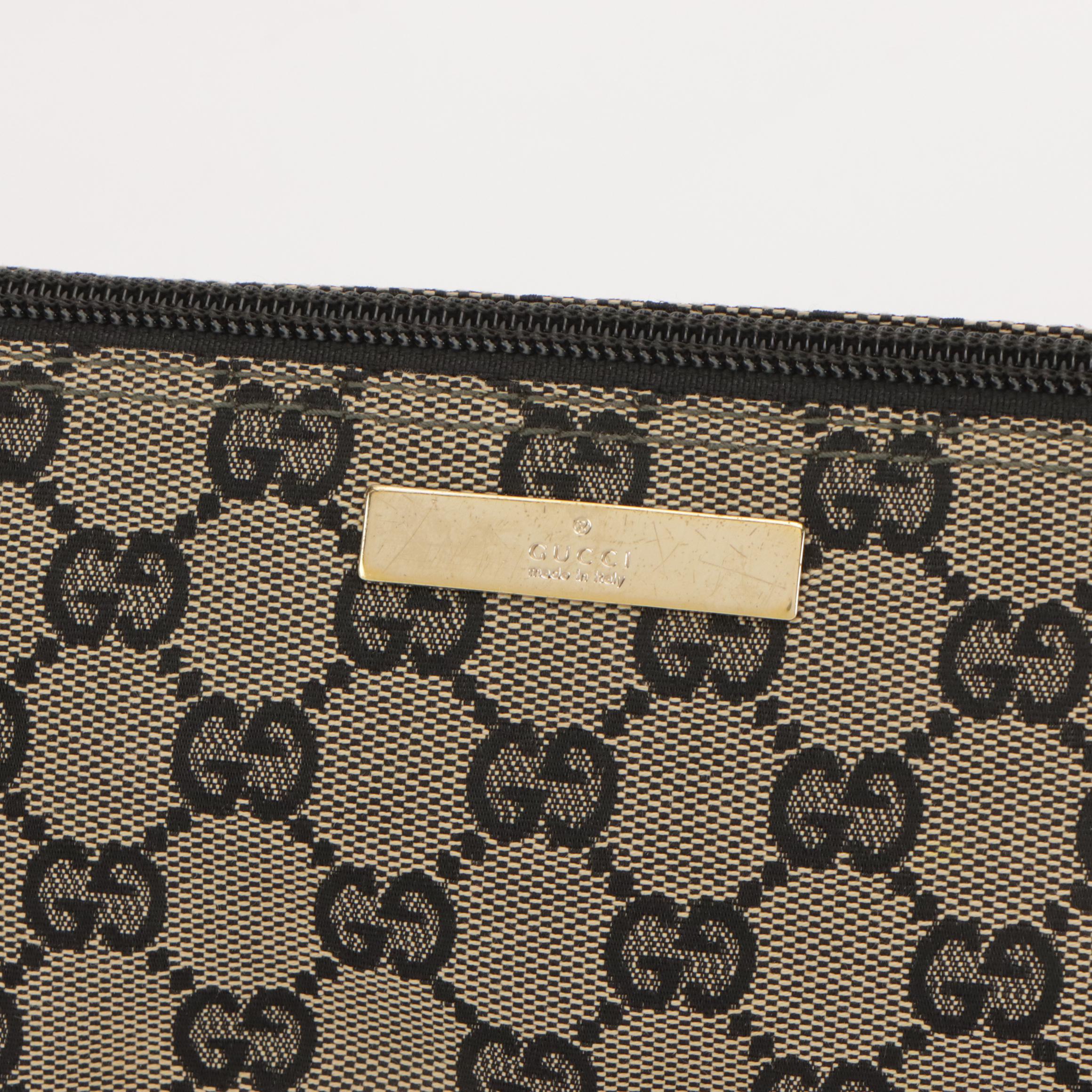 Gucci GG Canvas and Leather Boat Pochette