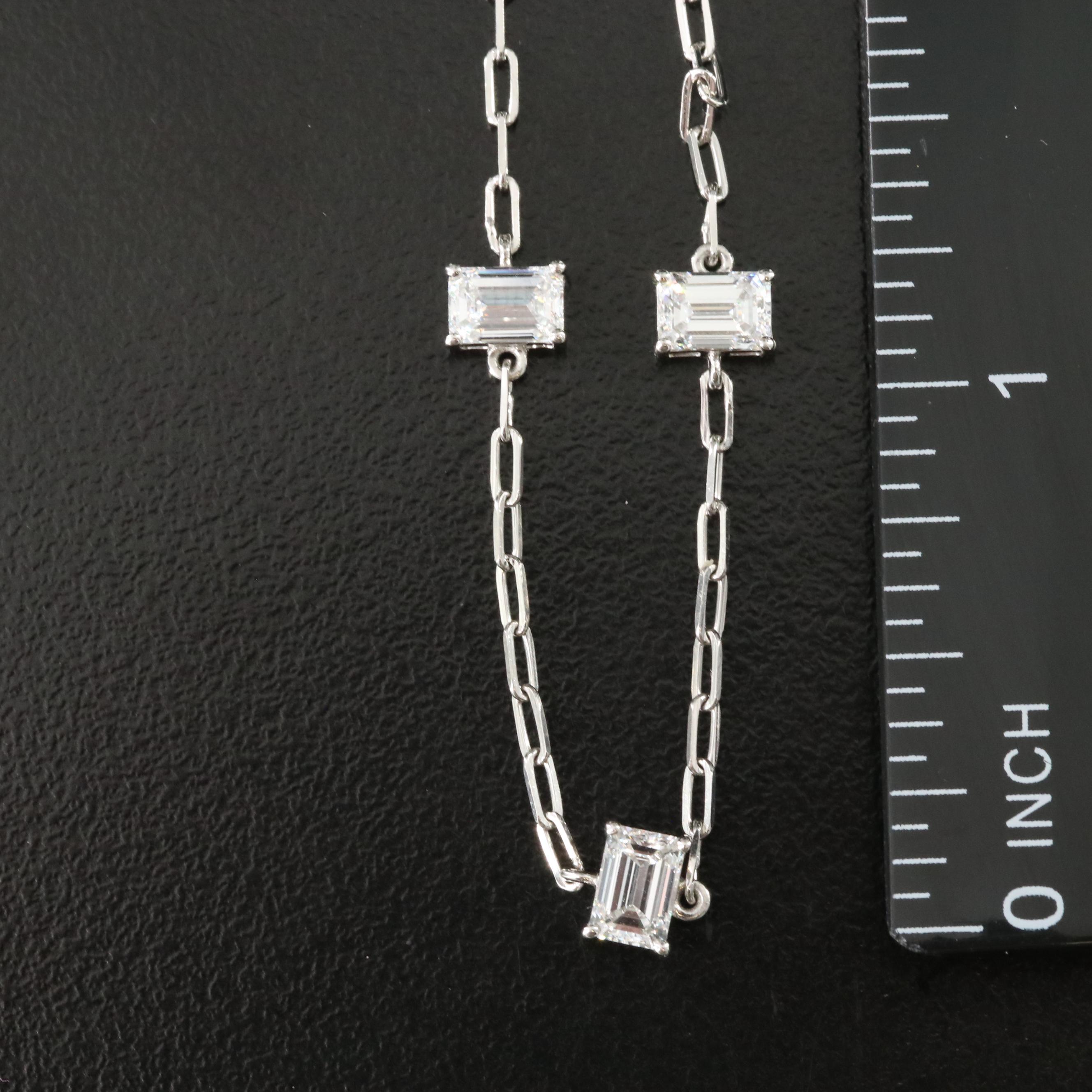Platinum 5.99 CTW Lab Grown Diamond Station Necklace