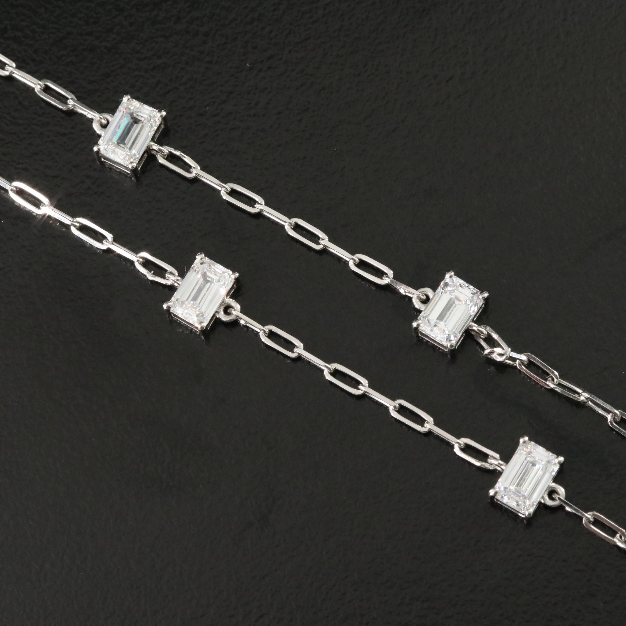 Platinum 5.99 CTW Lab Grown Diamond Station Necklace