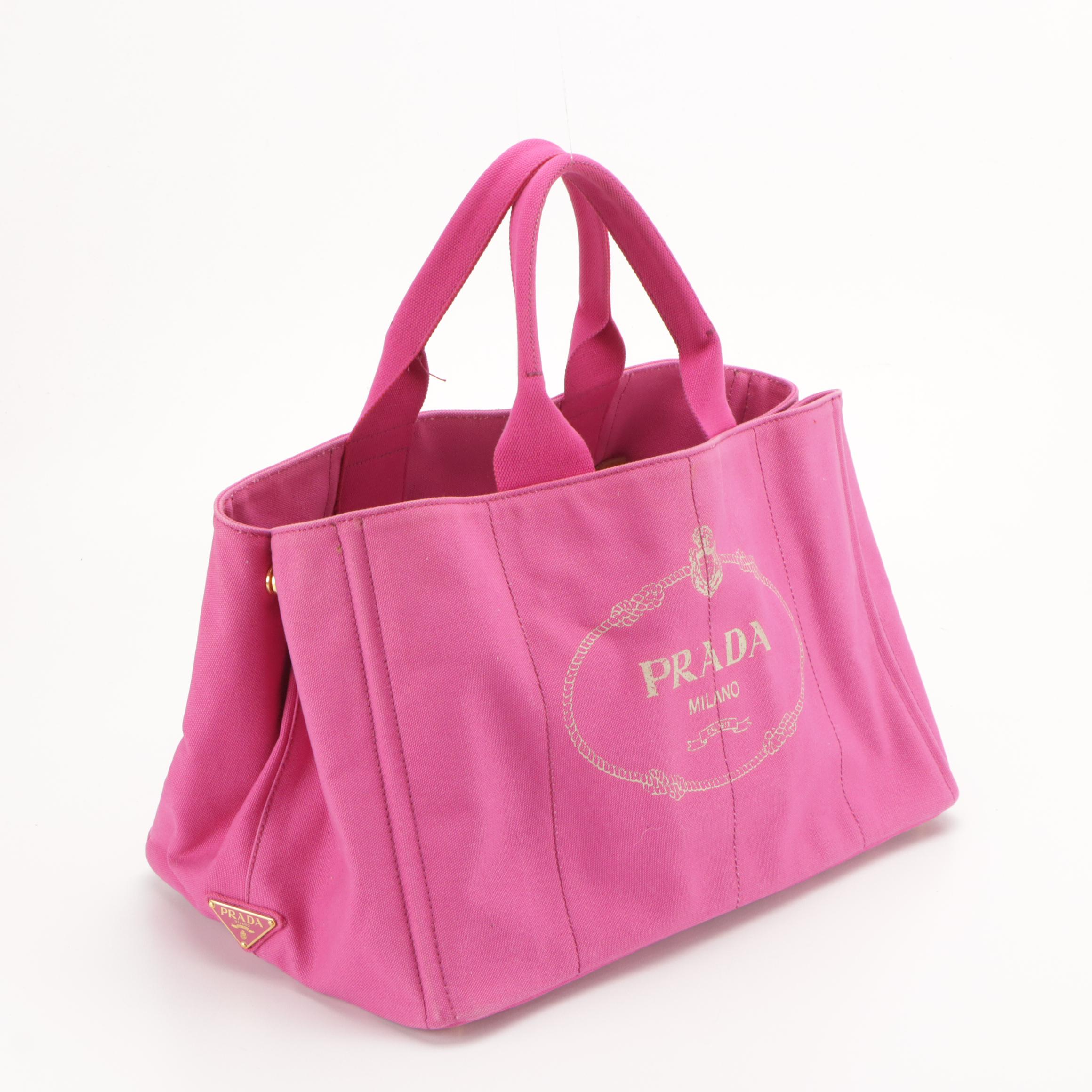 Prada Canapa Logo Canvas Large Tote