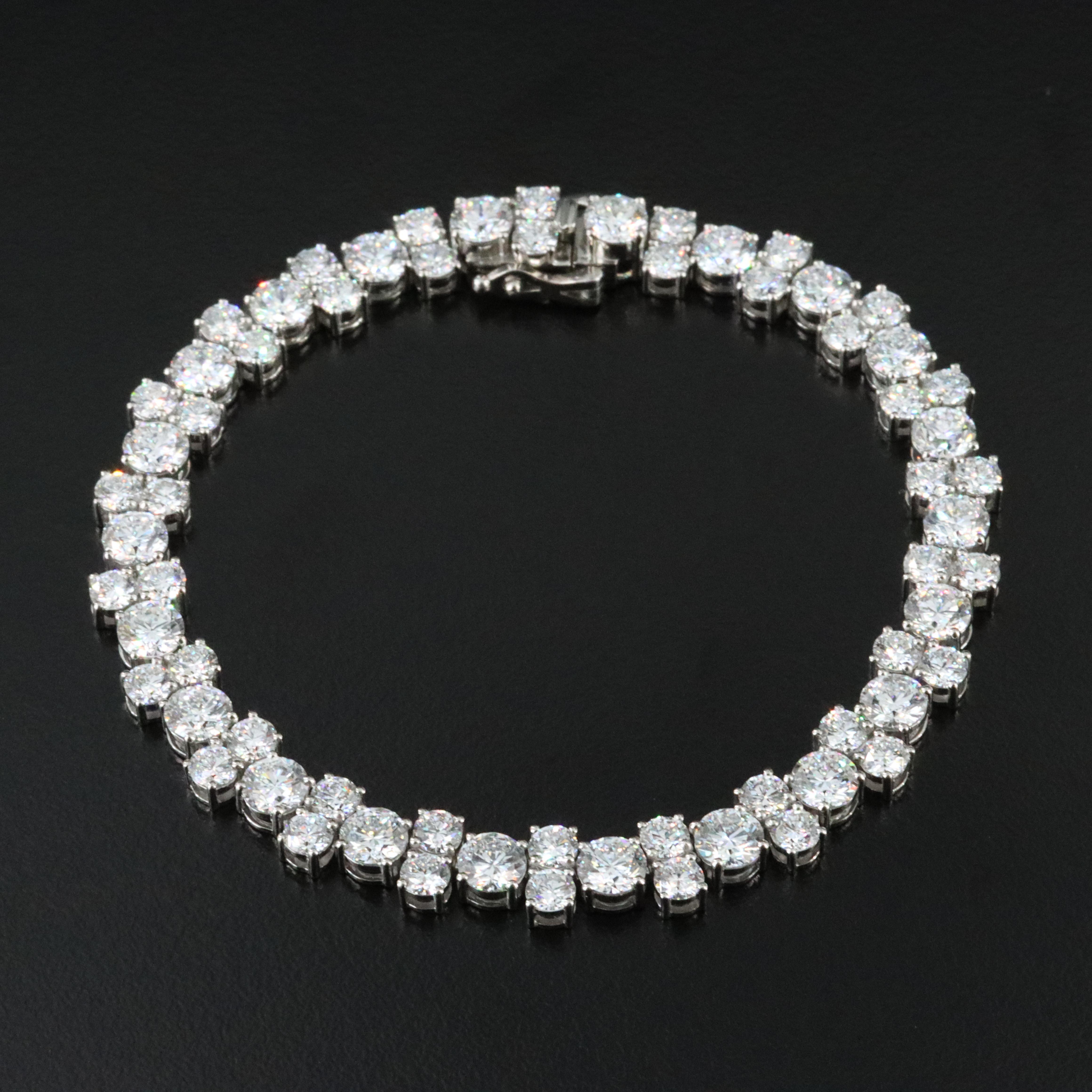 Platinum 15.30 CTW Lab Grown Diamond Bracelet