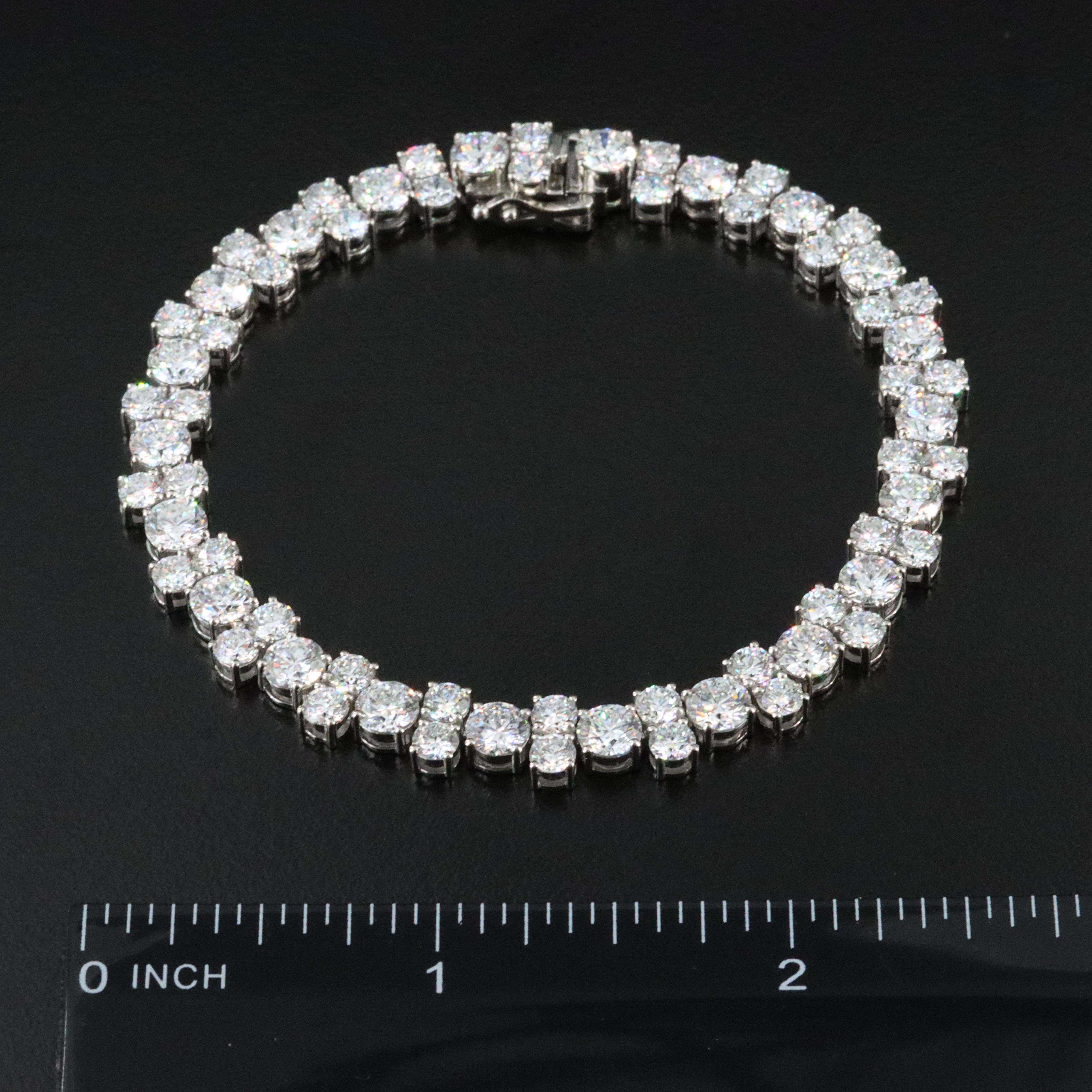 Platinum 15.30 CTW Lab Grown Diamond Bracelet