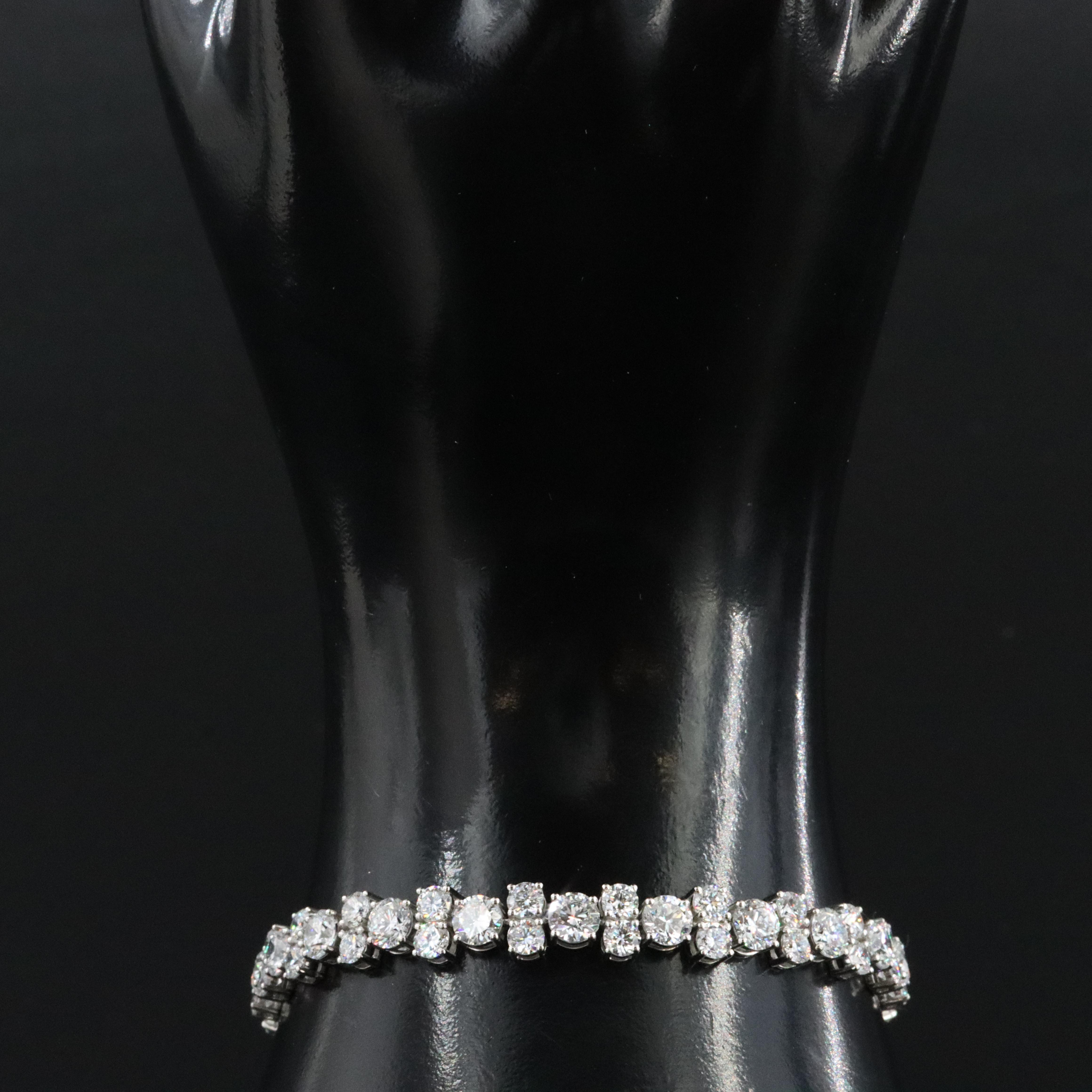 Platinum 15.30 CTW Lab Grown Diamond Bracelet