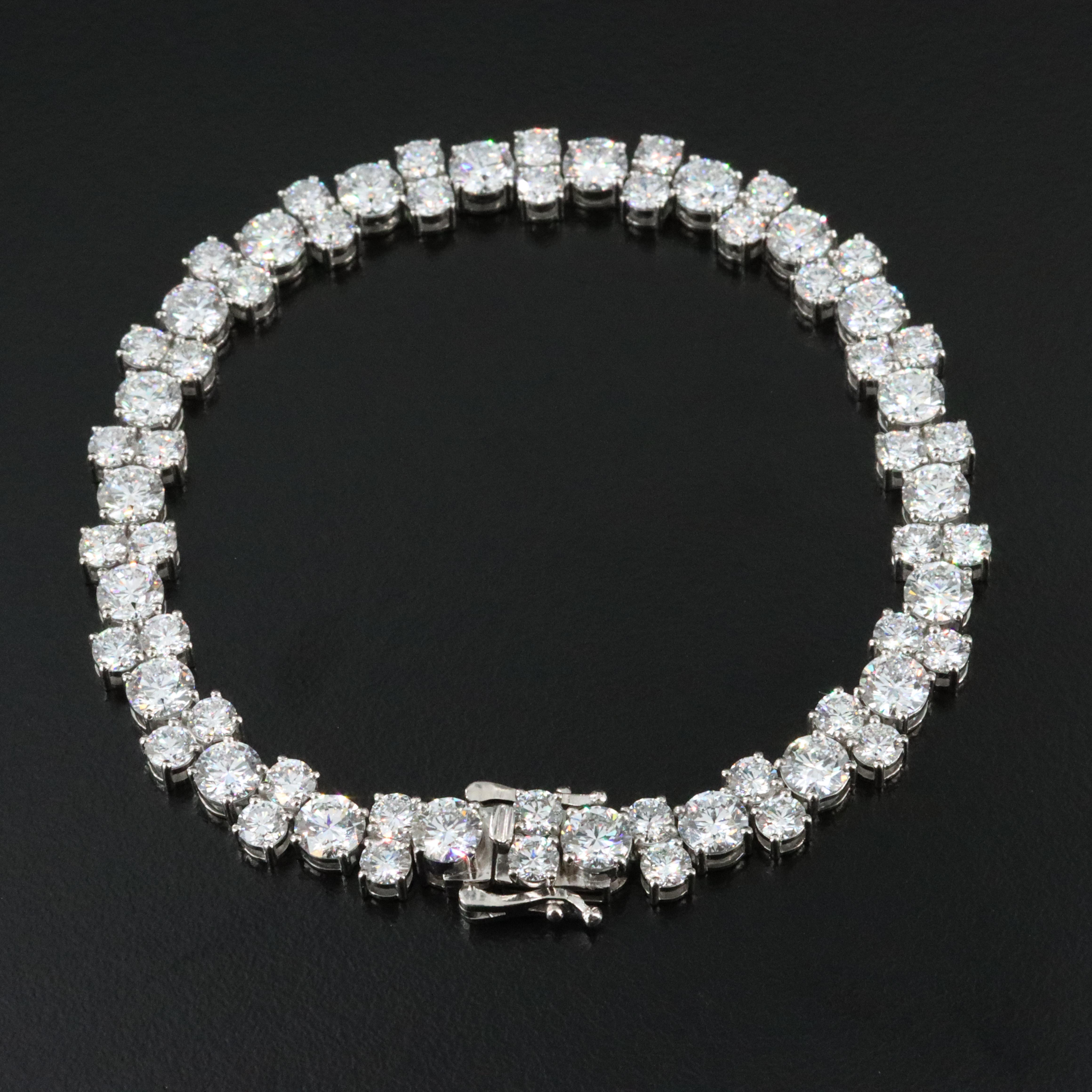 Platinum 15.30 CTW Lab Grown Diamond Bracelet