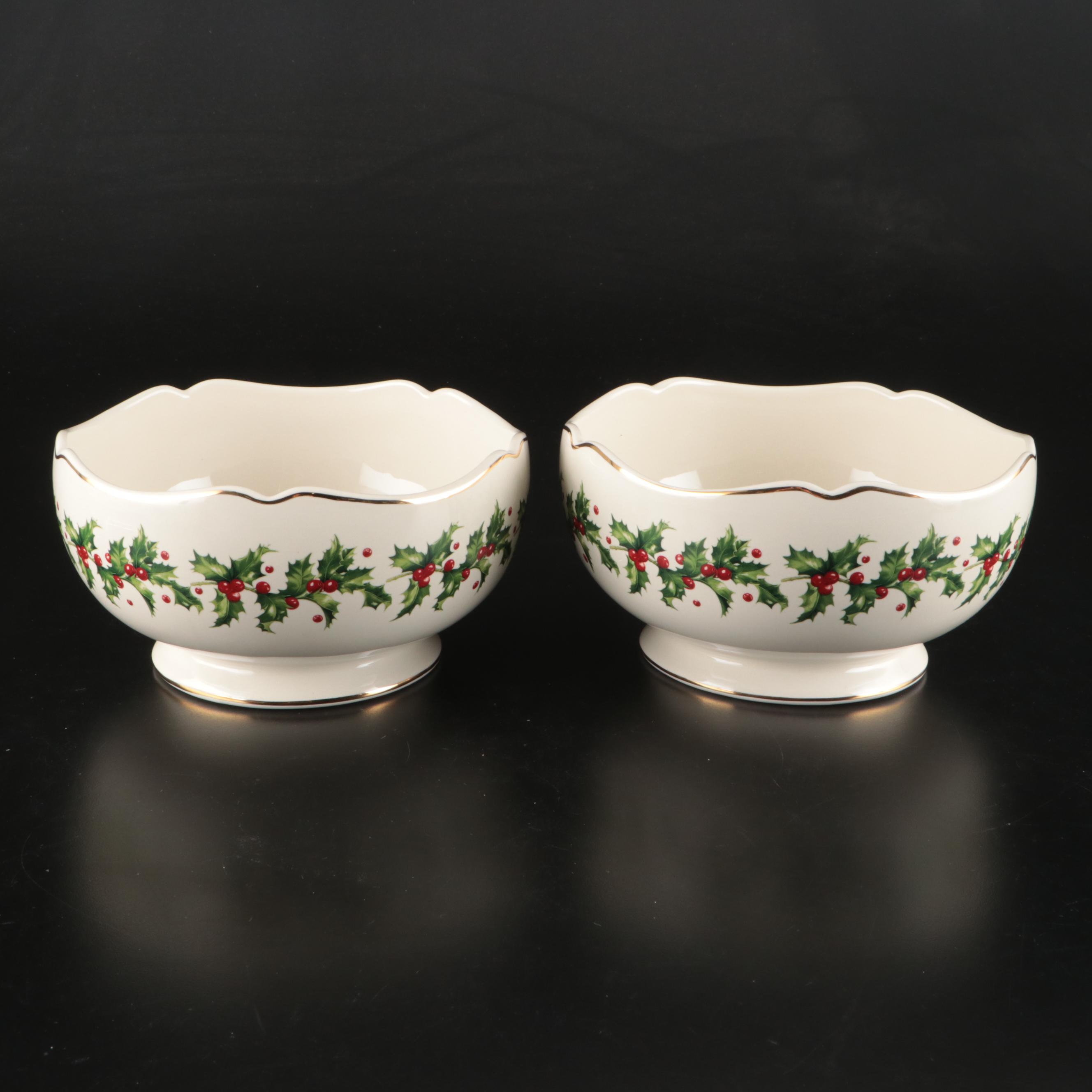 Lenox "Holiday" Porcelain Serving Bowls with Other Christmas Ceramic Dinnerware