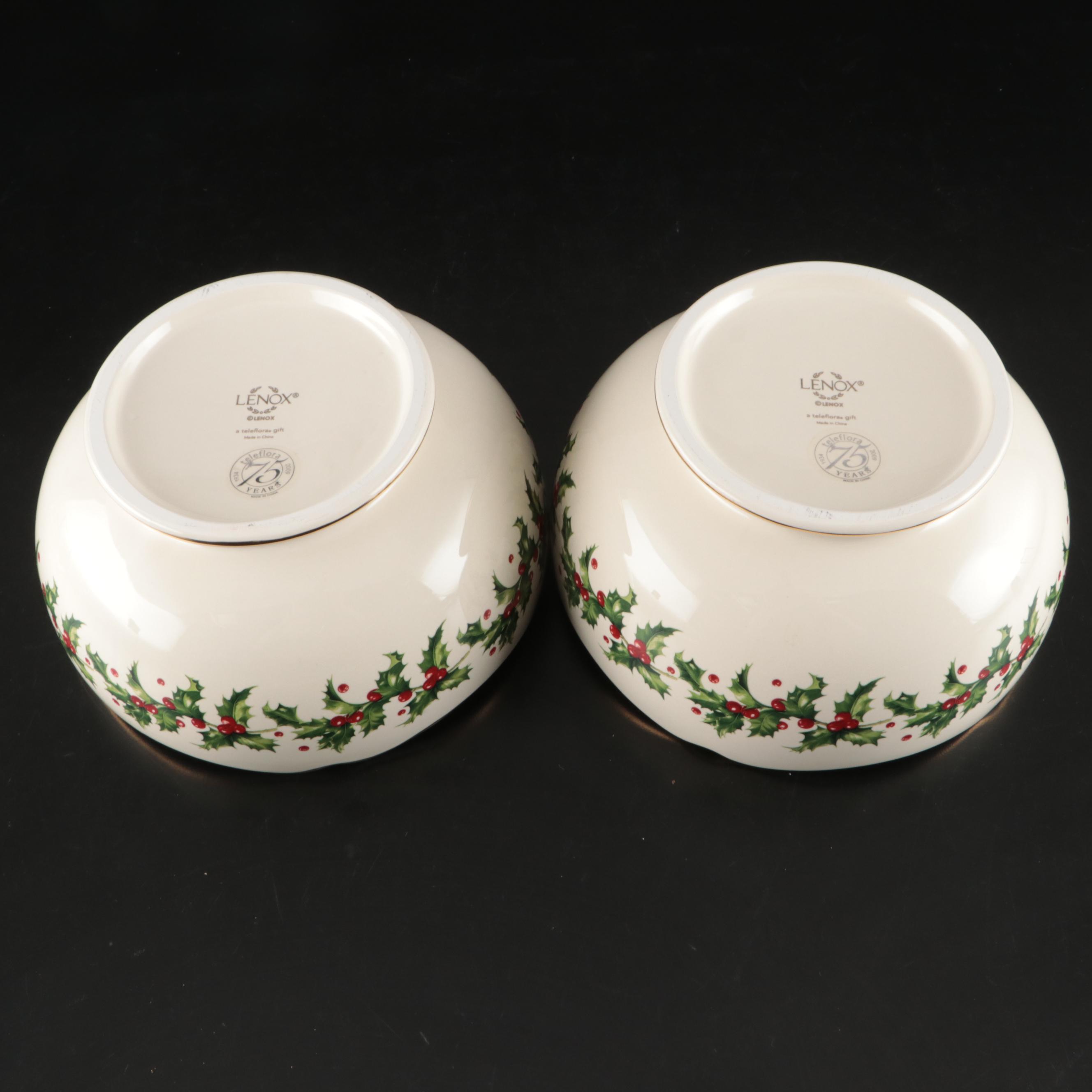 Lenox "Holiday" Porcelain Serving Bowls with Other Christmas Ceramic Dinnerware